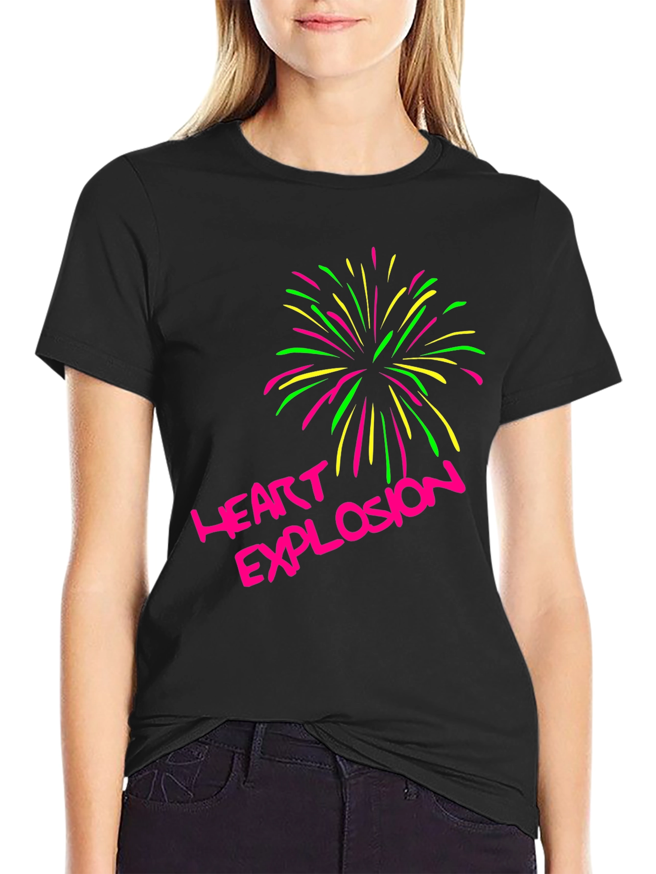 Heart Explosion Graphic T-Shirt