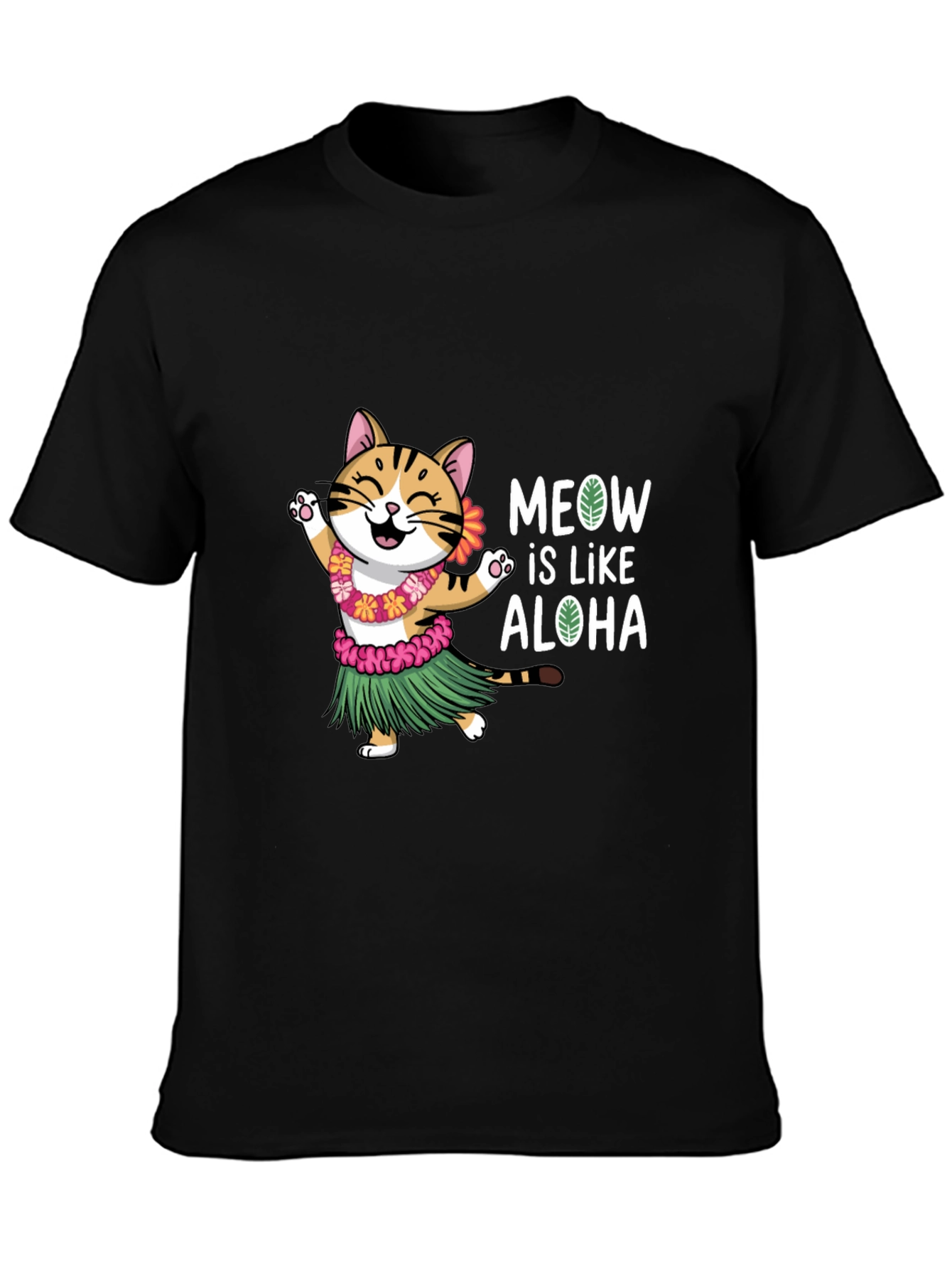 Meow is Like Aloha Cat Hawaiian T-Shirt