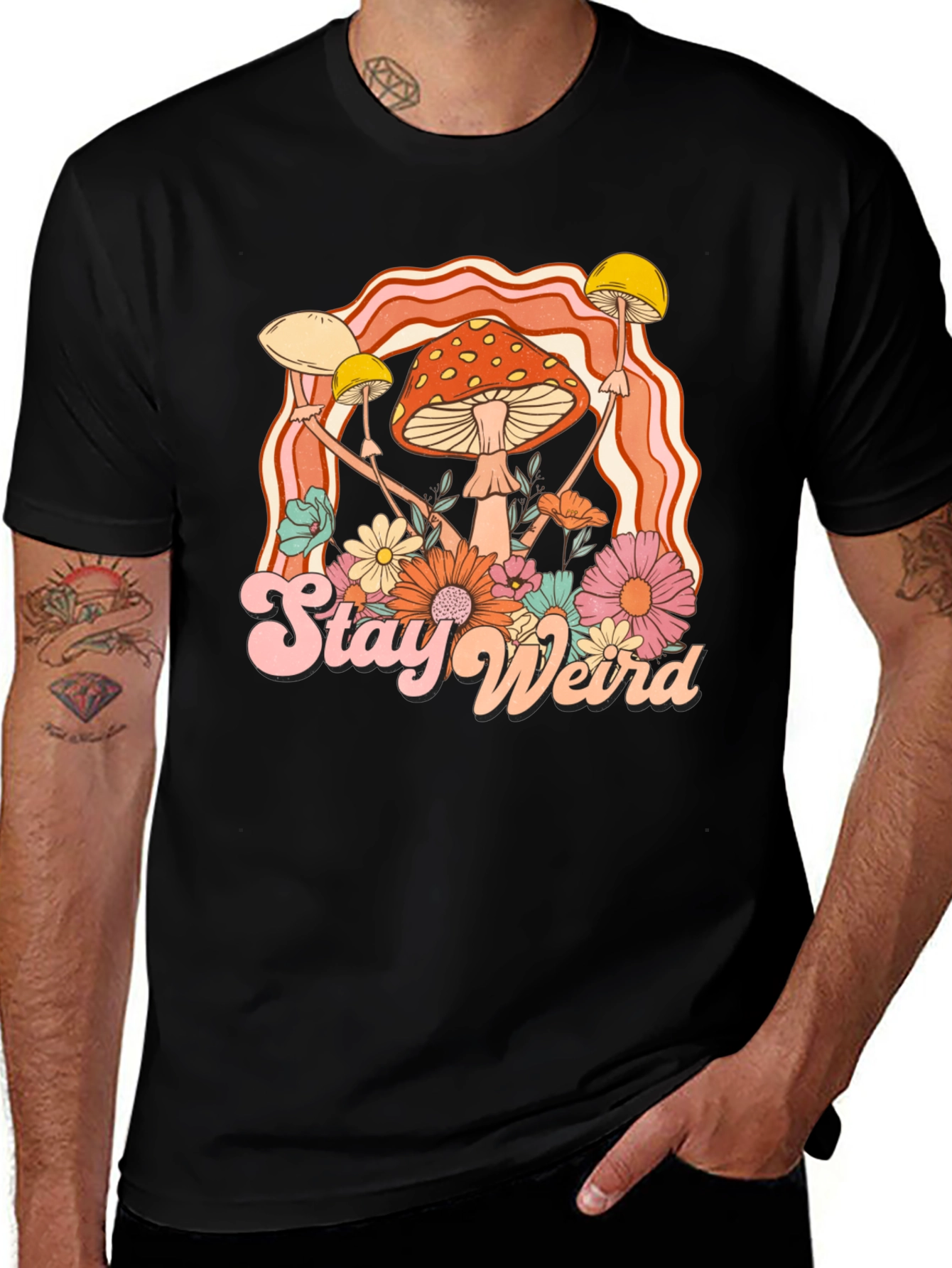 Stay Weird Mushroom Graphic Tee