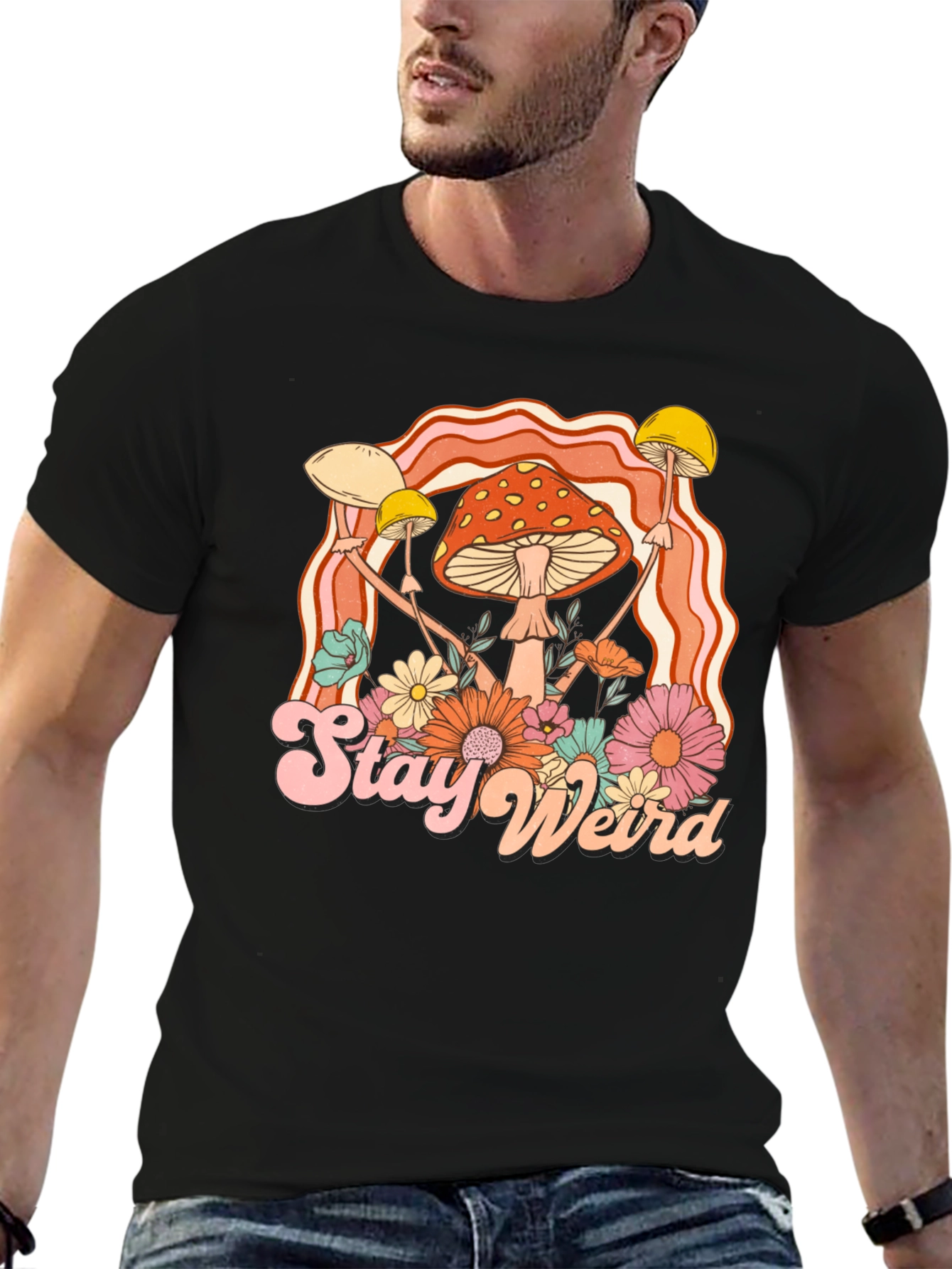Stay Weird Mushroom Graphic Tee