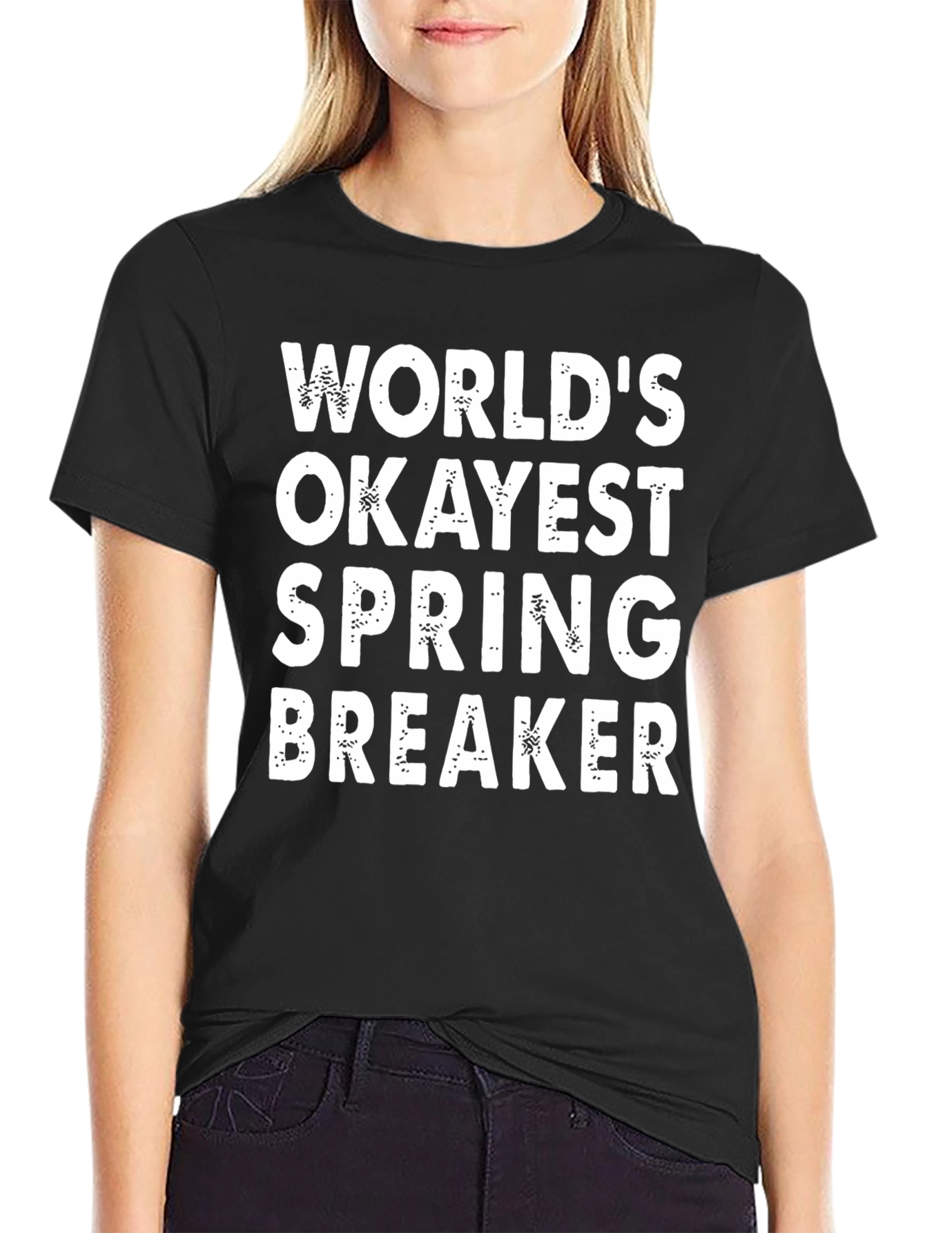 Worlds Okayest Spring Breaker Black T-Shirt