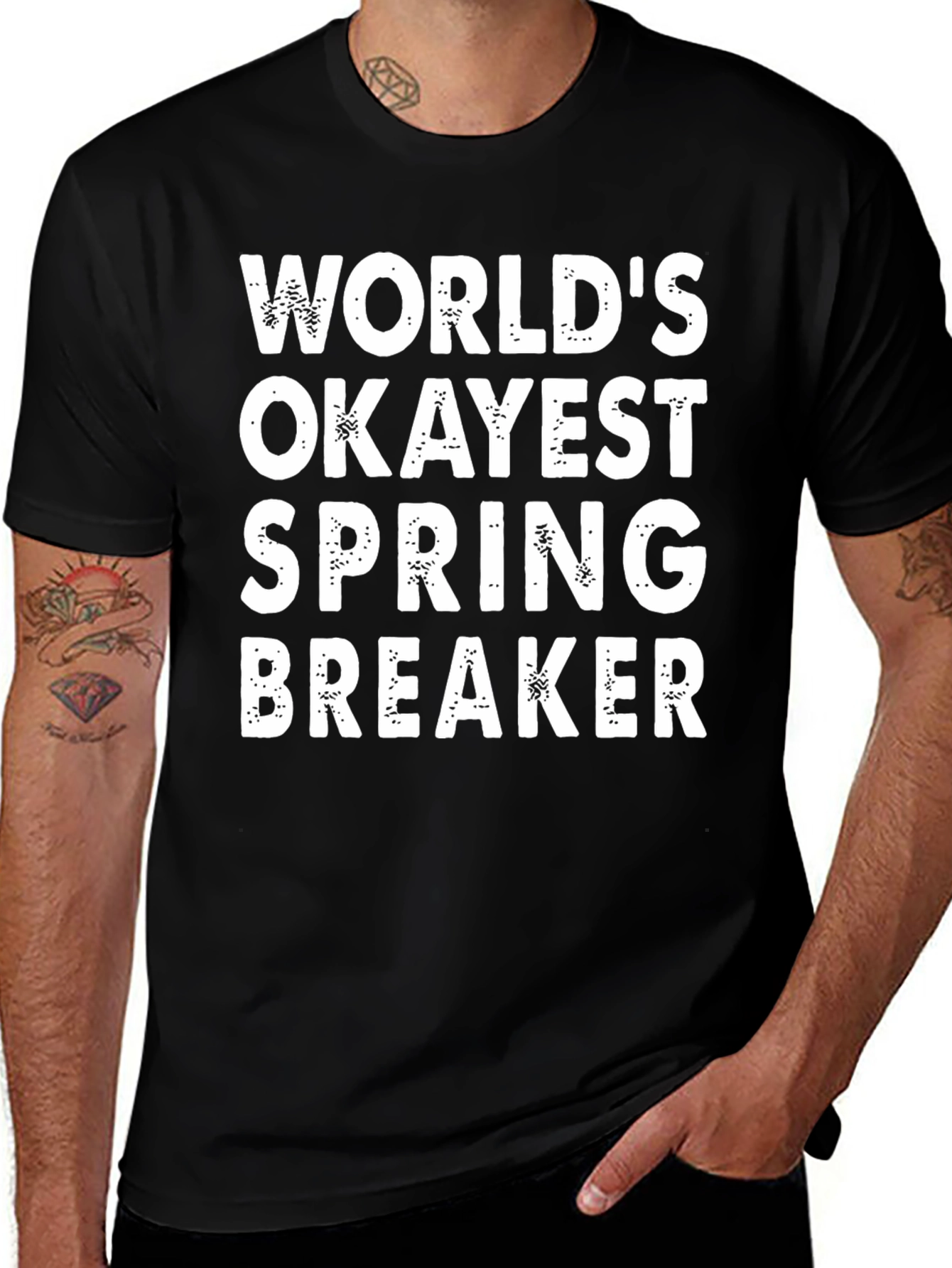 Worlds Okayest Spring Breaker Black T-Shirt