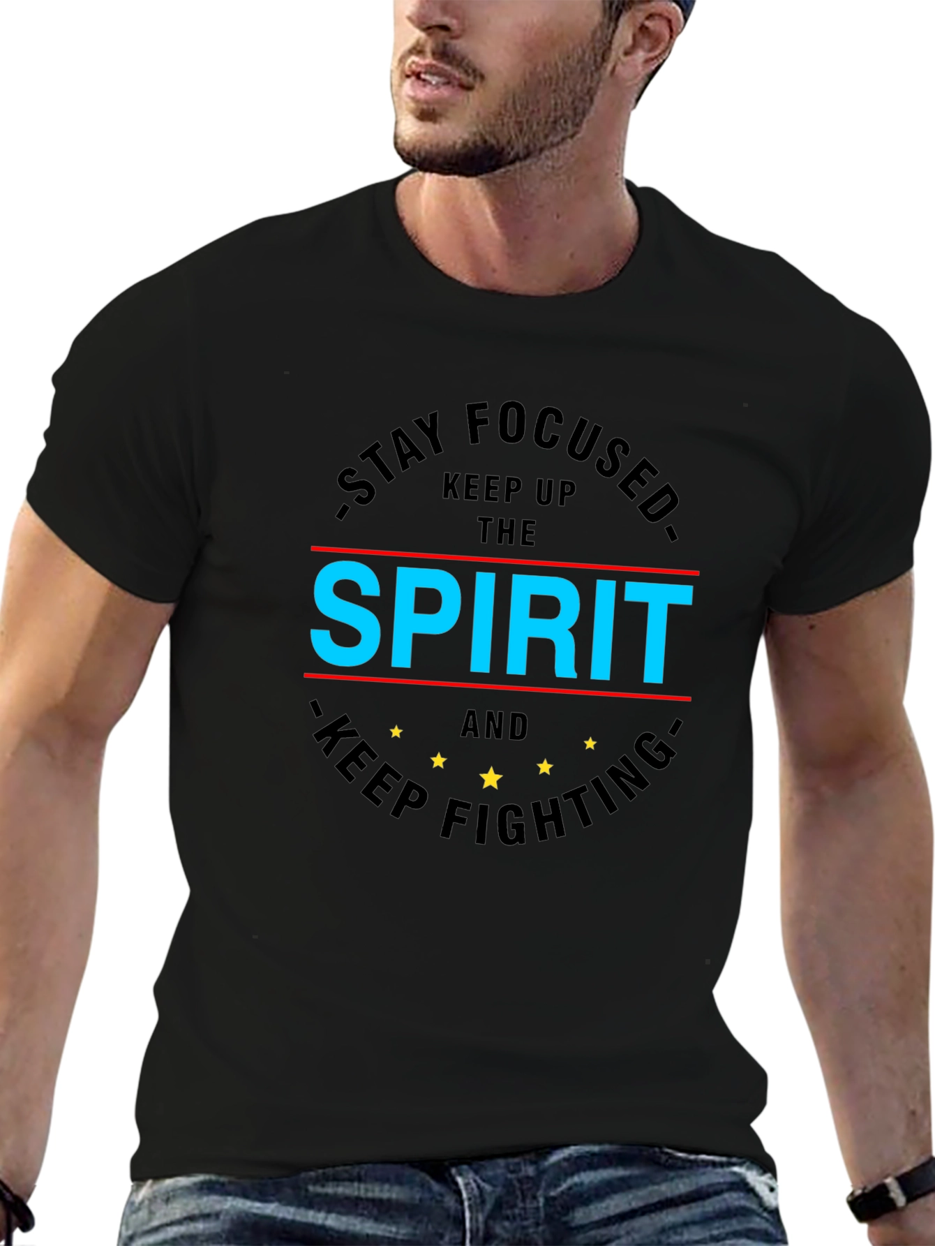 Stay Focused - Spirit Graphic Print T-Shirt
