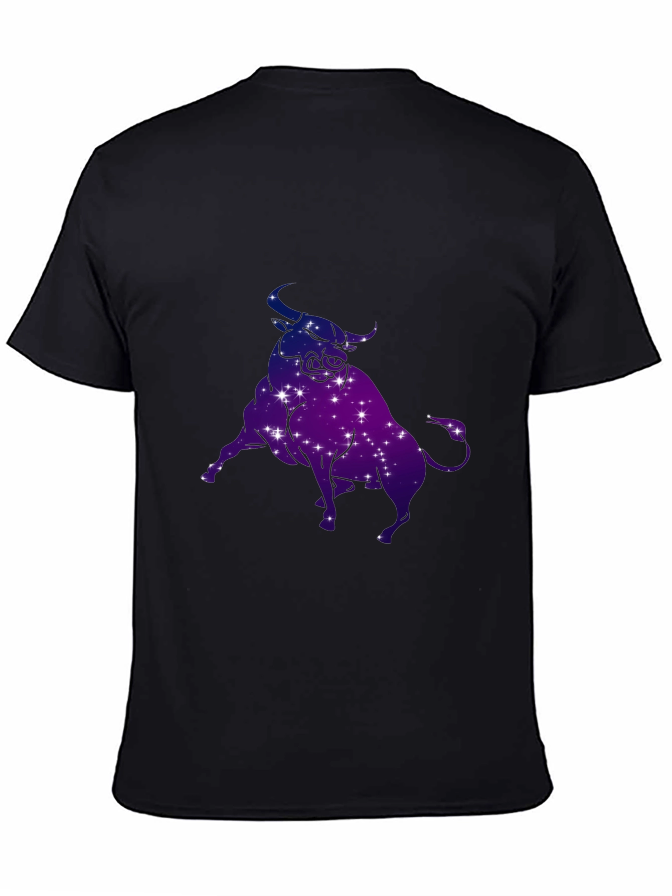 Taurus Zodiac Constellation Graphic Tee - Black