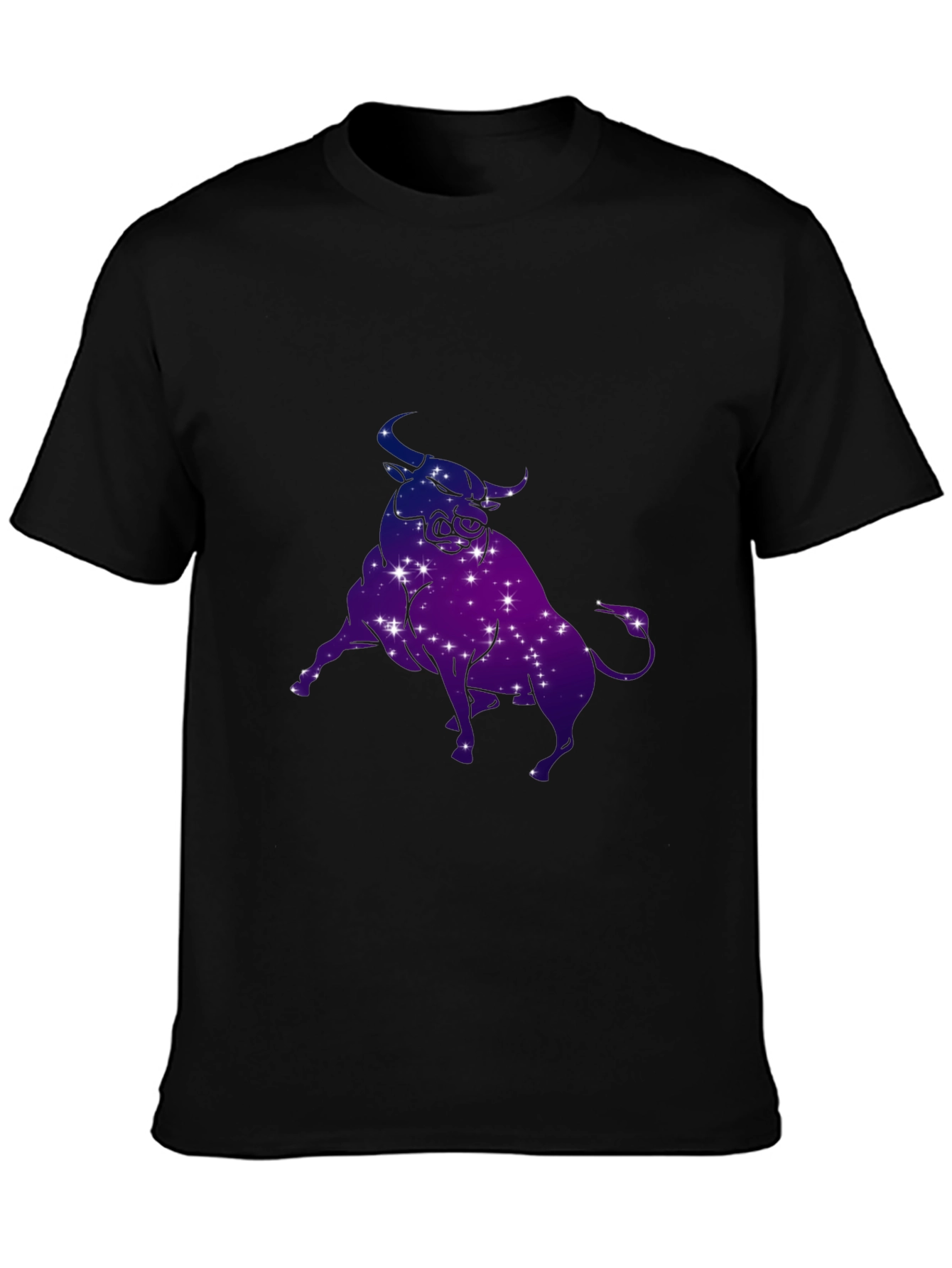 Taurus Zodiac Constellation Graphic Tee - Black