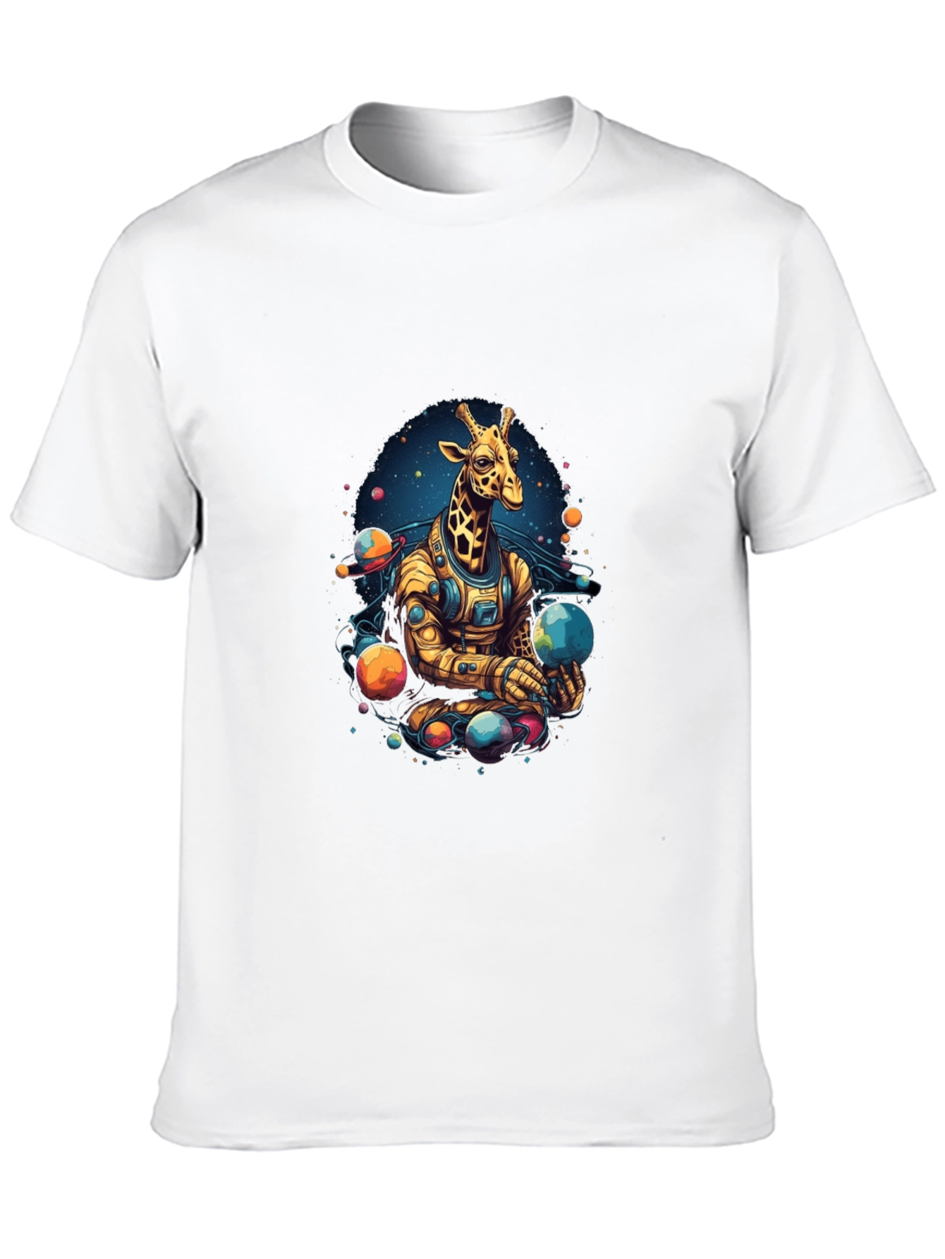 Giraffe Astronaut Graphic Tee - Black
