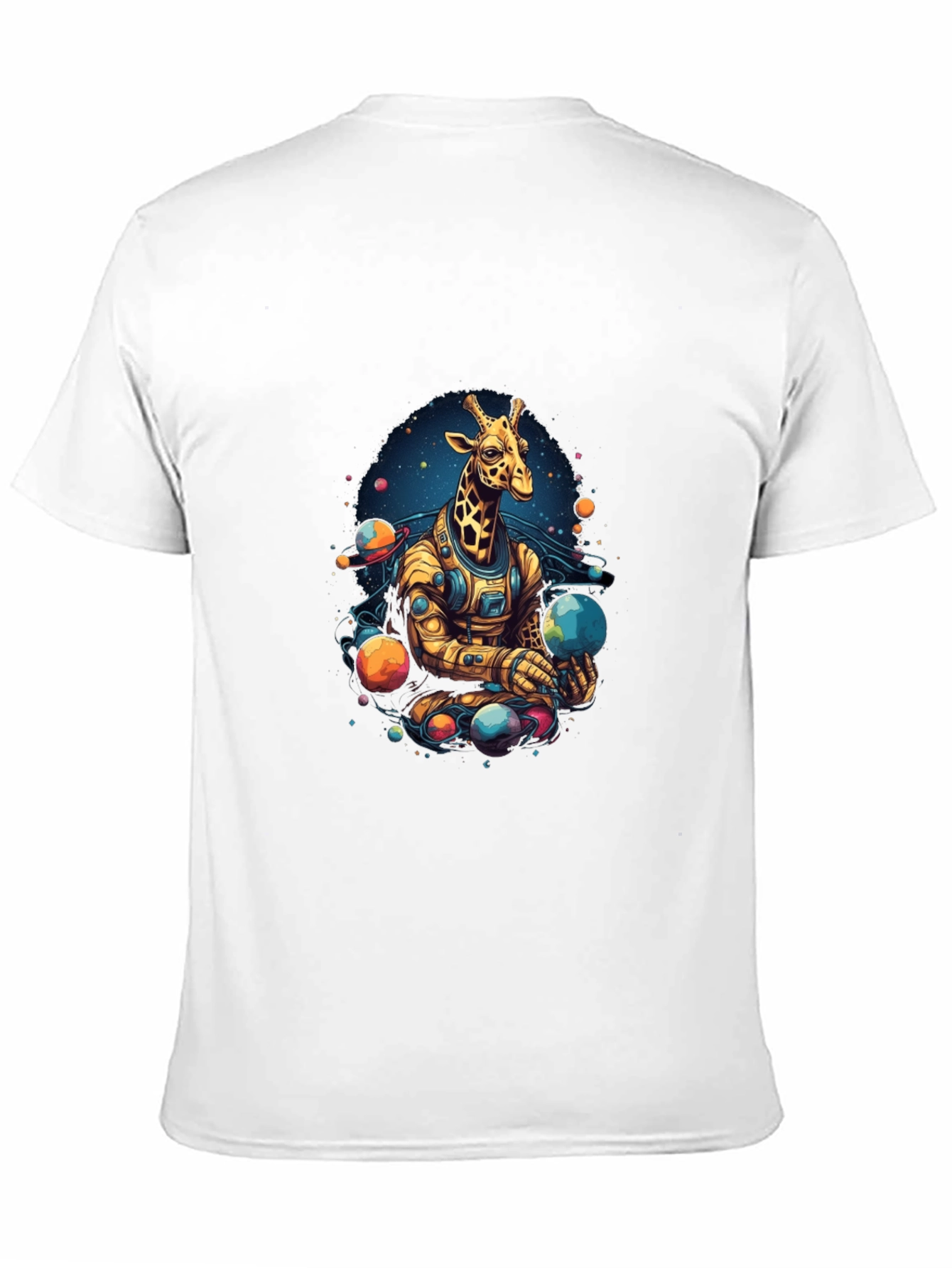 Giraffe Astronaut Graphic Tee - Black