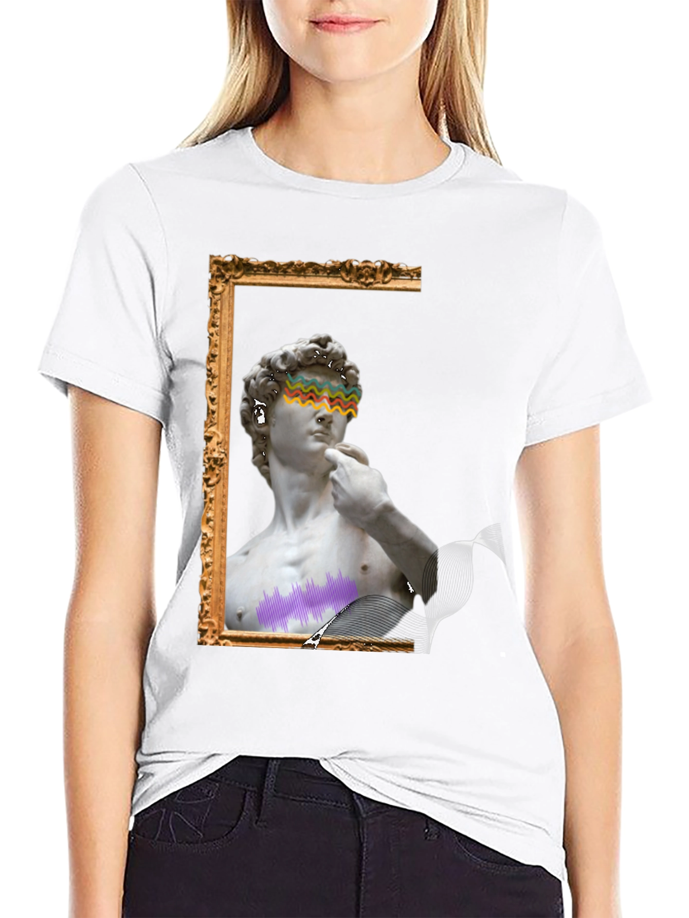 David Statue Graphic Tee - Artistic Black T-Shirt