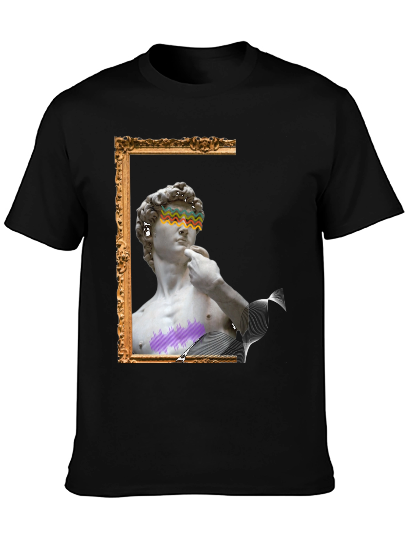 David Statue Graphic Tee - Artistic Black T-Shirt