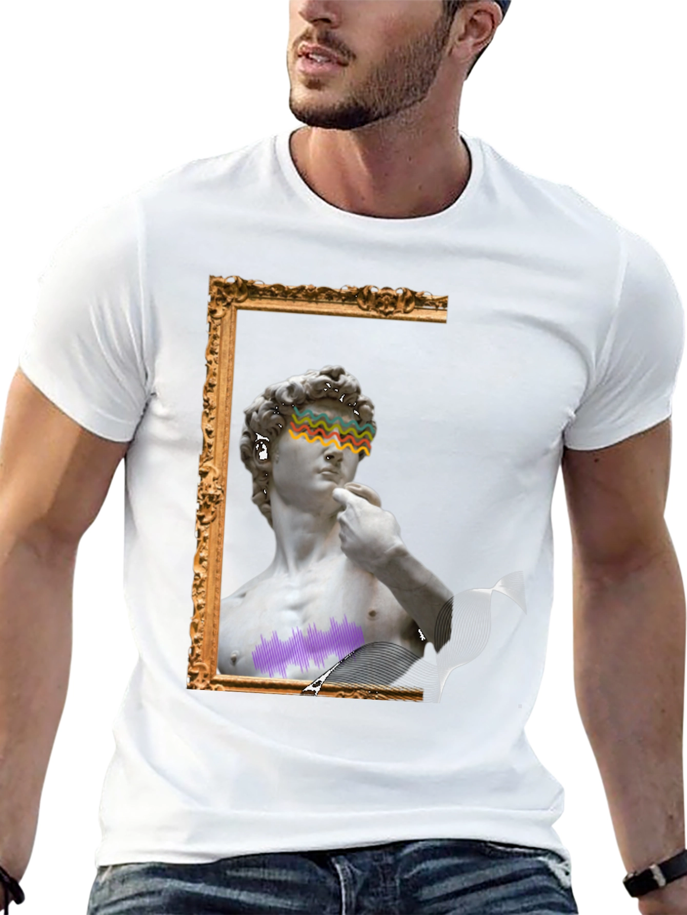 David Statue Graphic Tee - Artistic Black T-Shirt