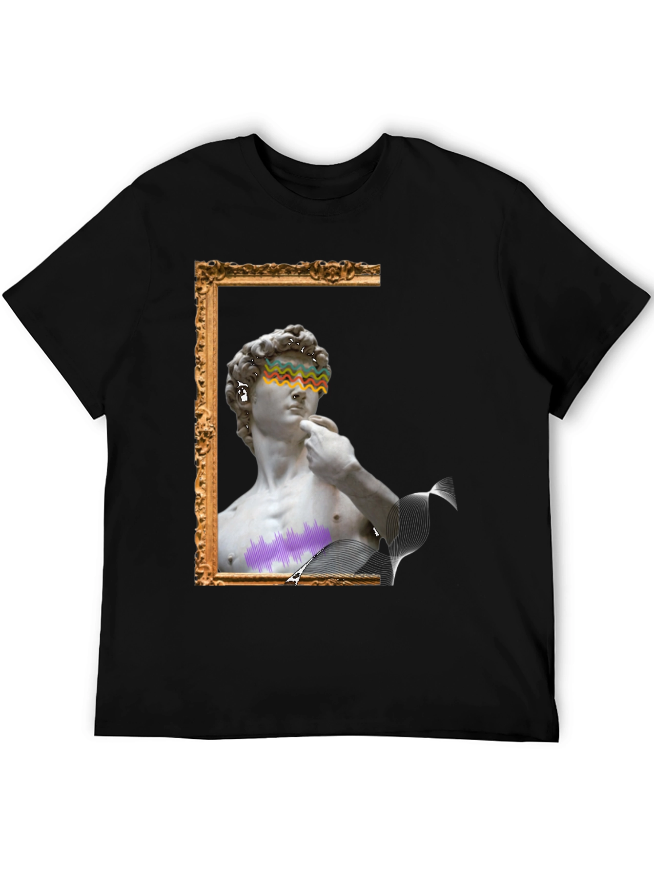 David Statue Graphic Tee - Artistic Black T-Shirt