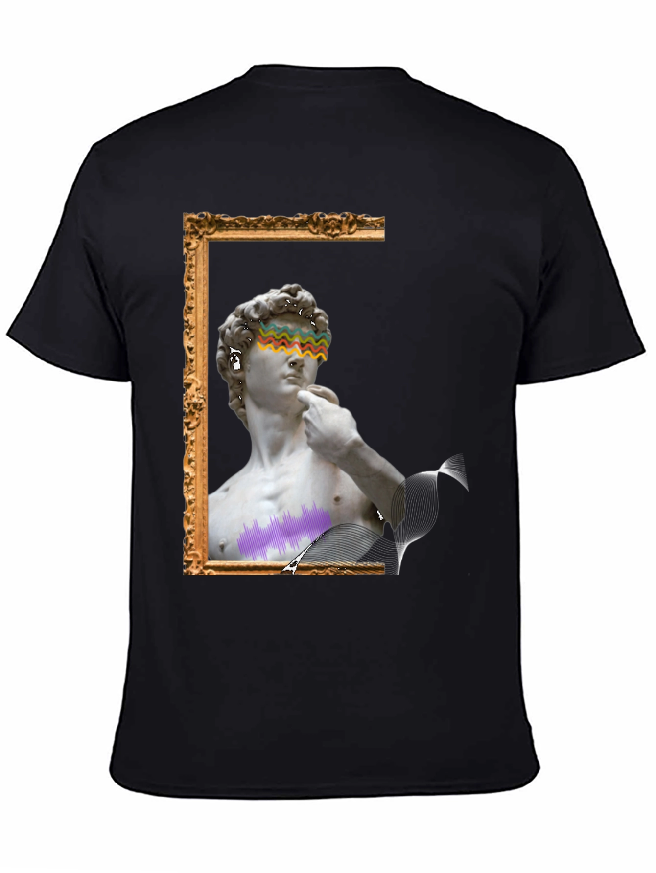 David Statue Graphic Tee - Artistic Black T-Shirt