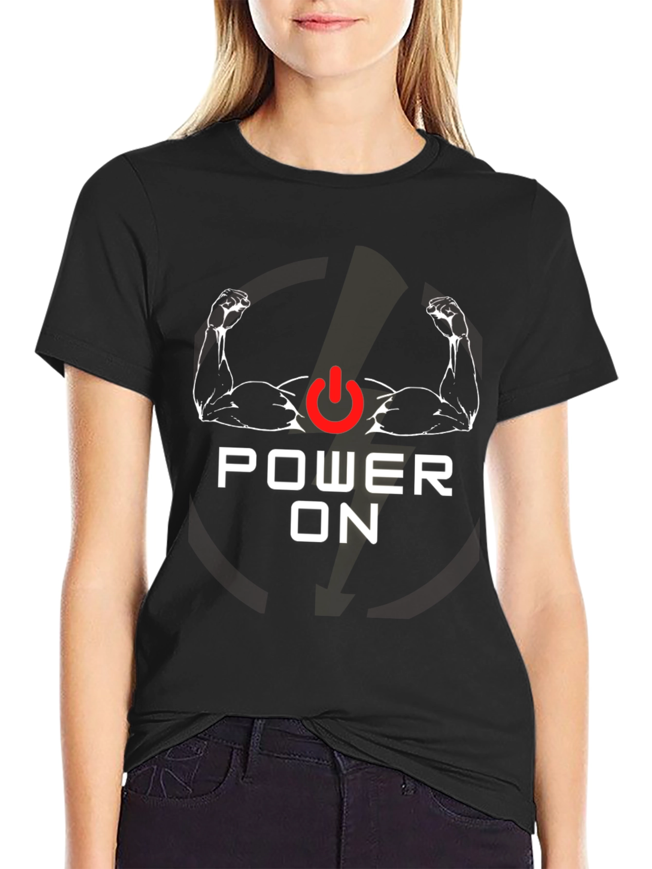 Power On Graphic Tee - Gym Motivation Shirt
