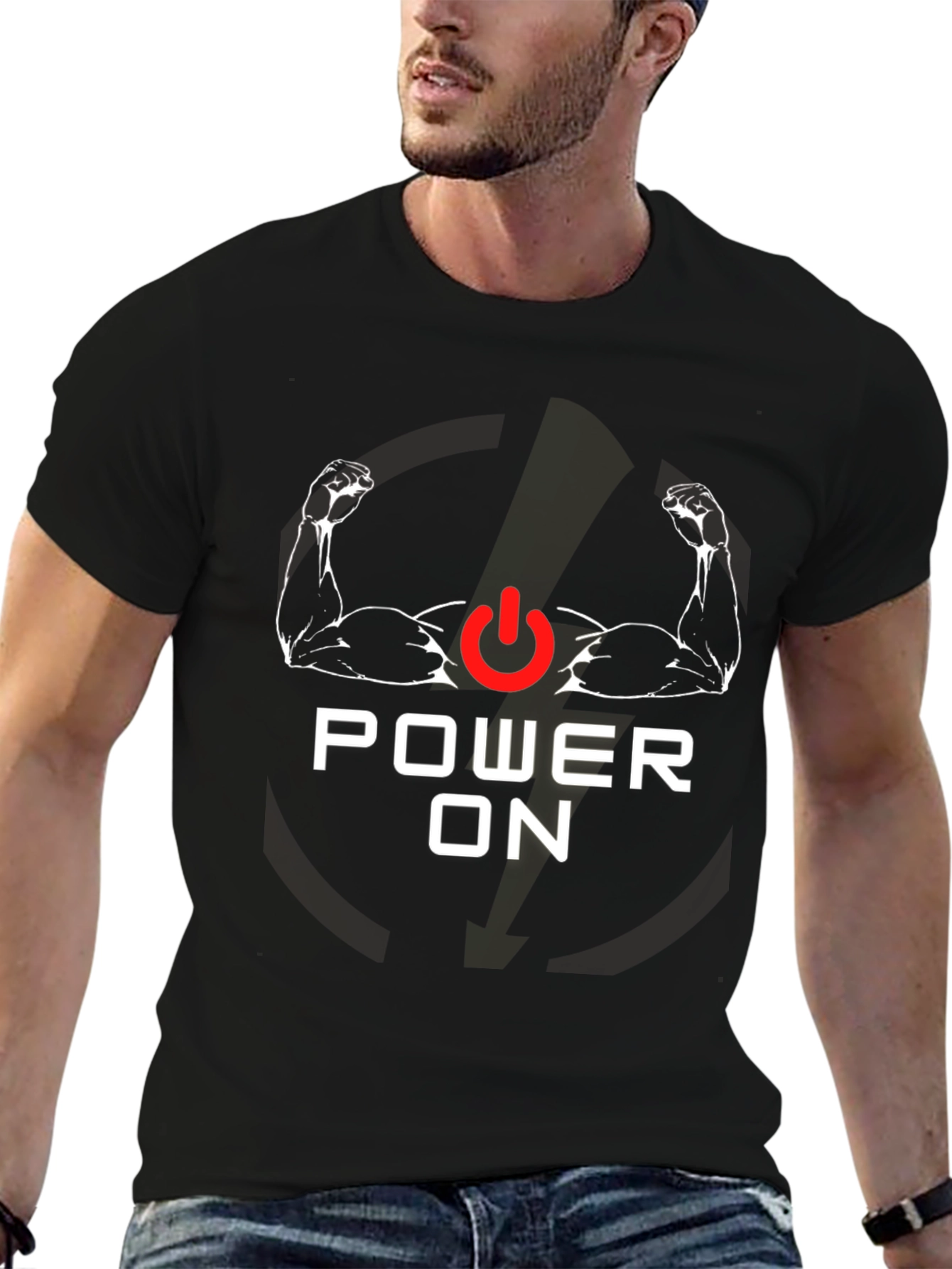 Power On Graphic Tee - Gym Motivation Shirt