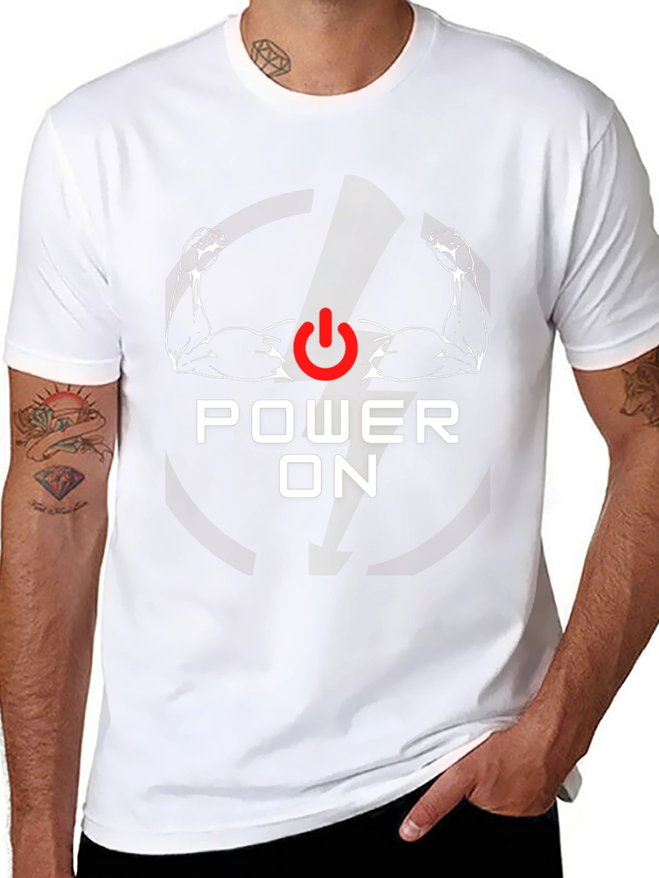 Power On Graphic Tee - Gym Motivation Shirt