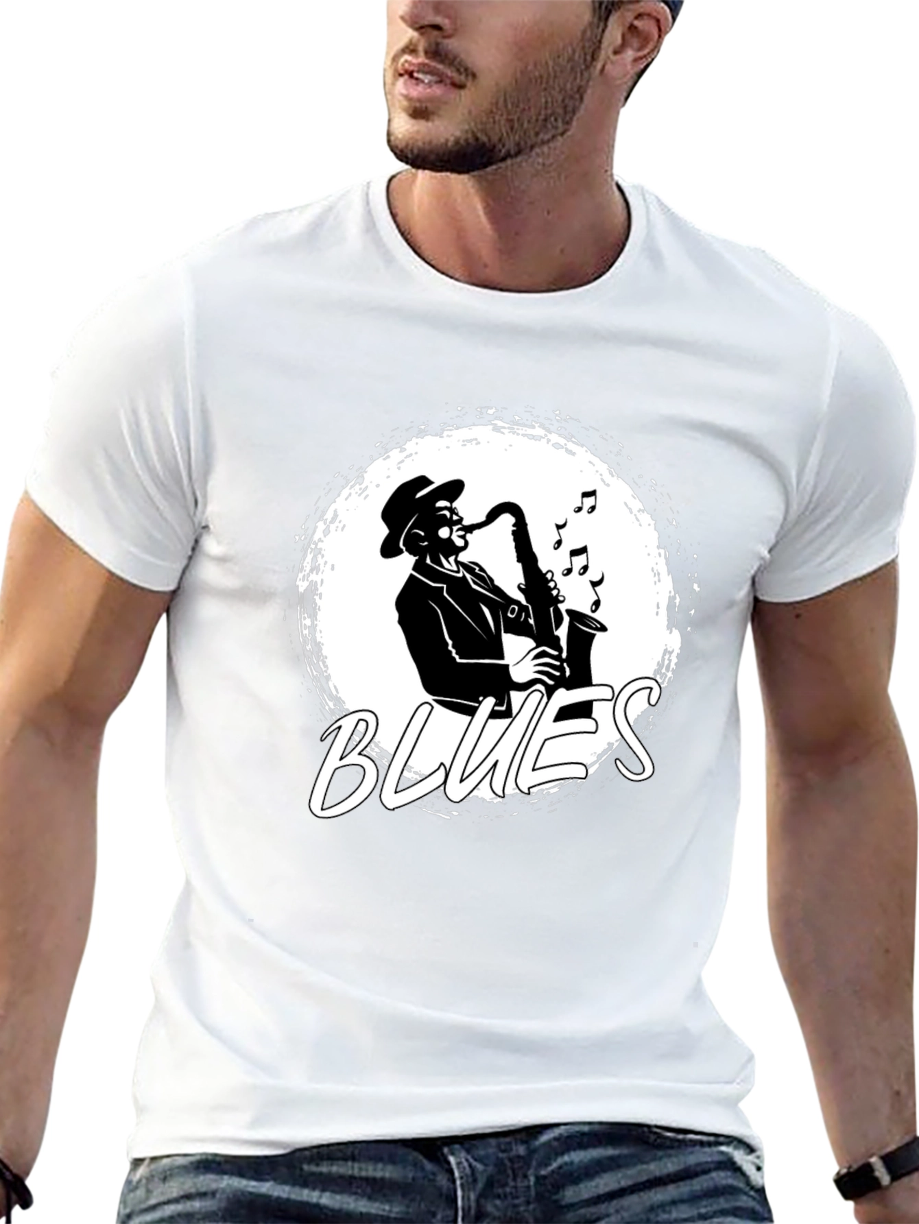 Blues Saxophone T-Shirt - Stylish Music Tee