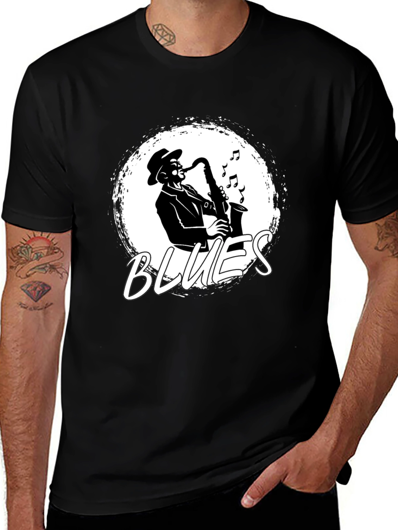 Blues Saxophone T-Shirt - Stylish Music Tee