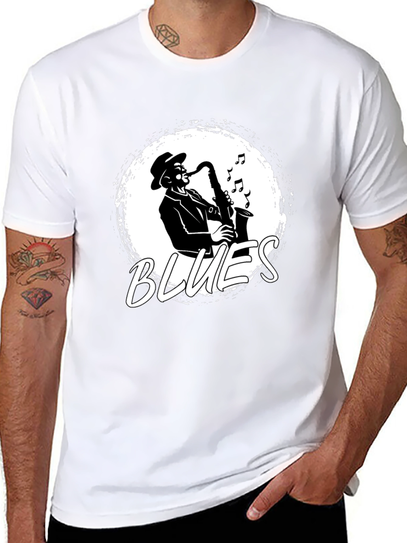Blues Saxophone T-Shirt - Stylish Music Tee