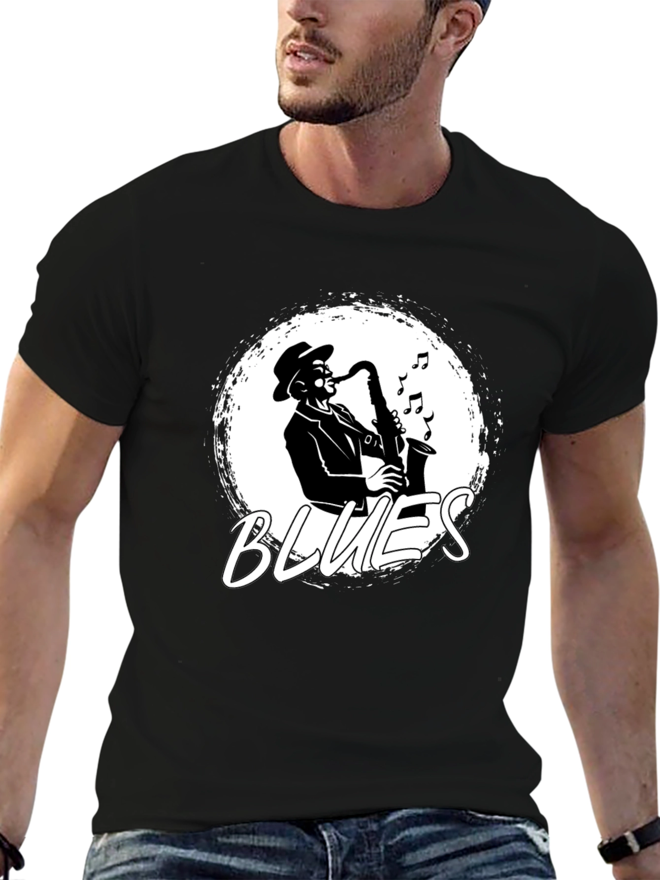 Blues Saxophone T-Shirt - Stylish Music Tee