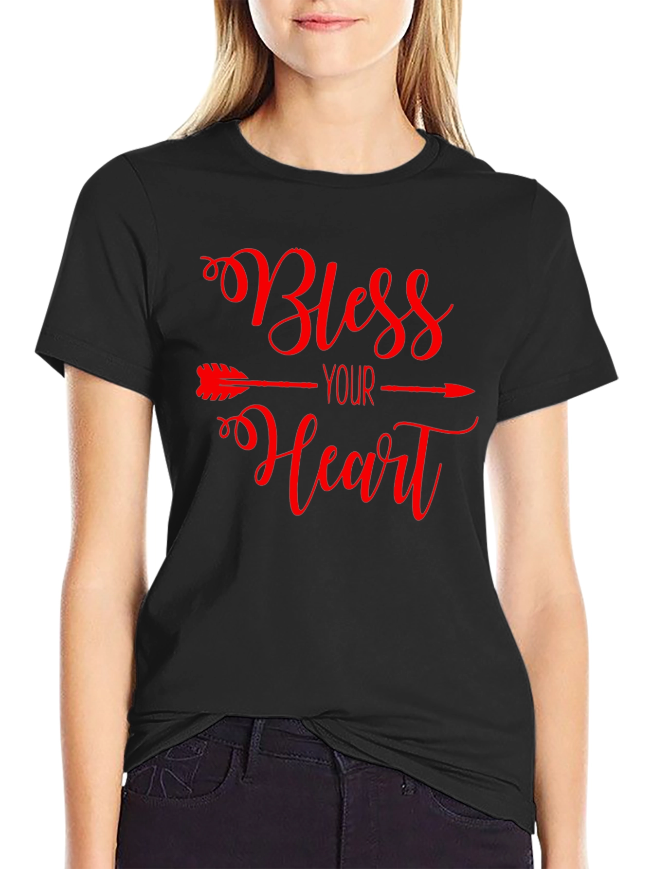 Bless Your Heart Graphic Tee - Black