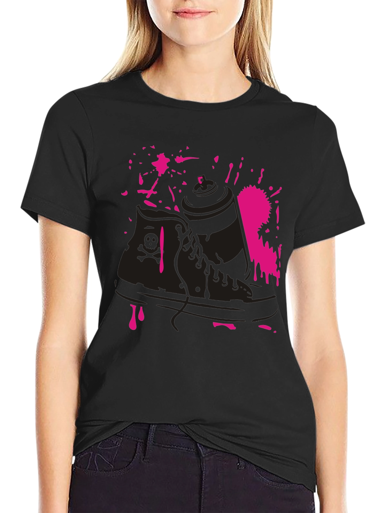 Sneaker & Spray Paint Graphic T-Shirt
