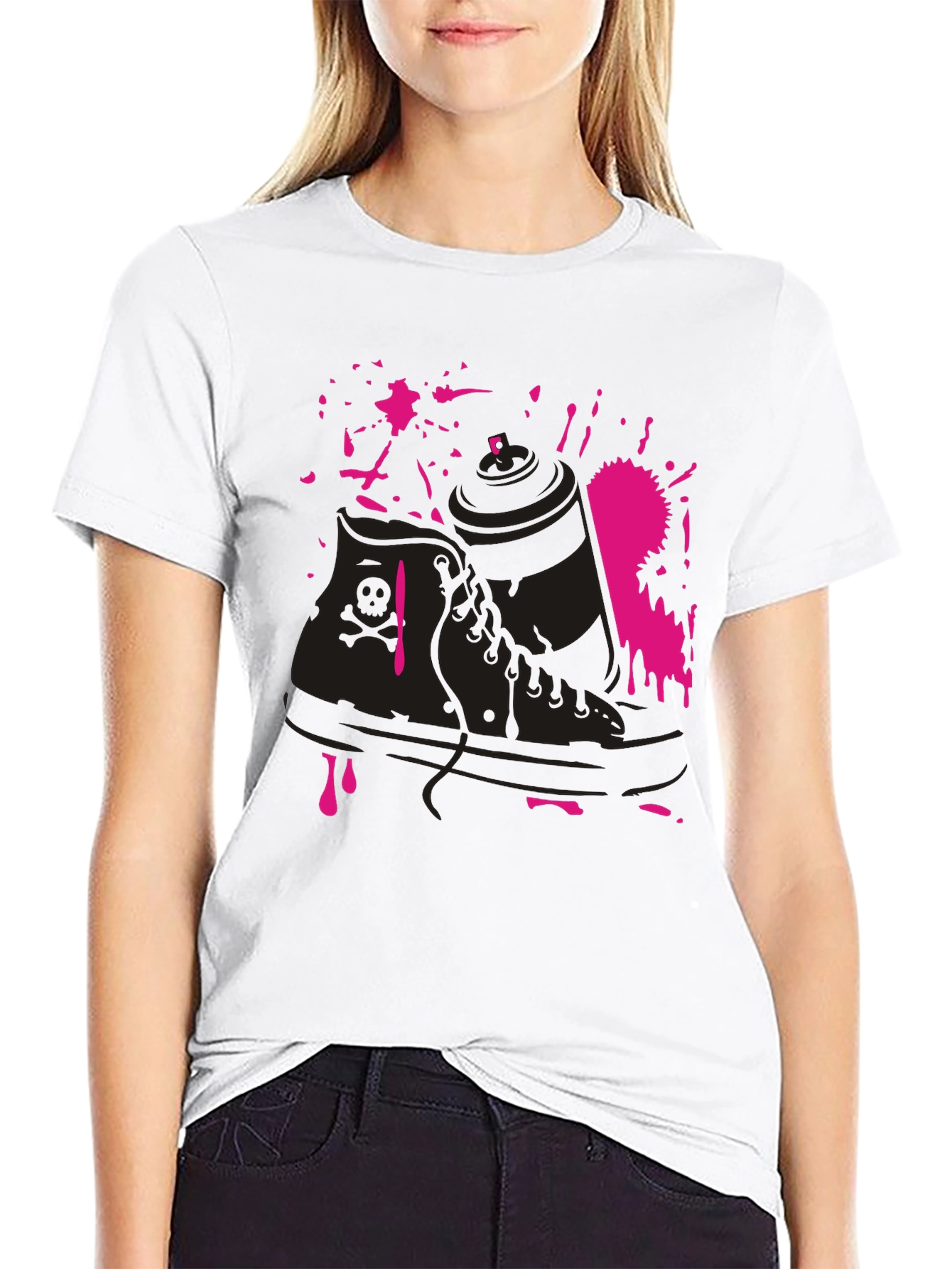 Sneaker & Spray Paint Graphic T-Shirt