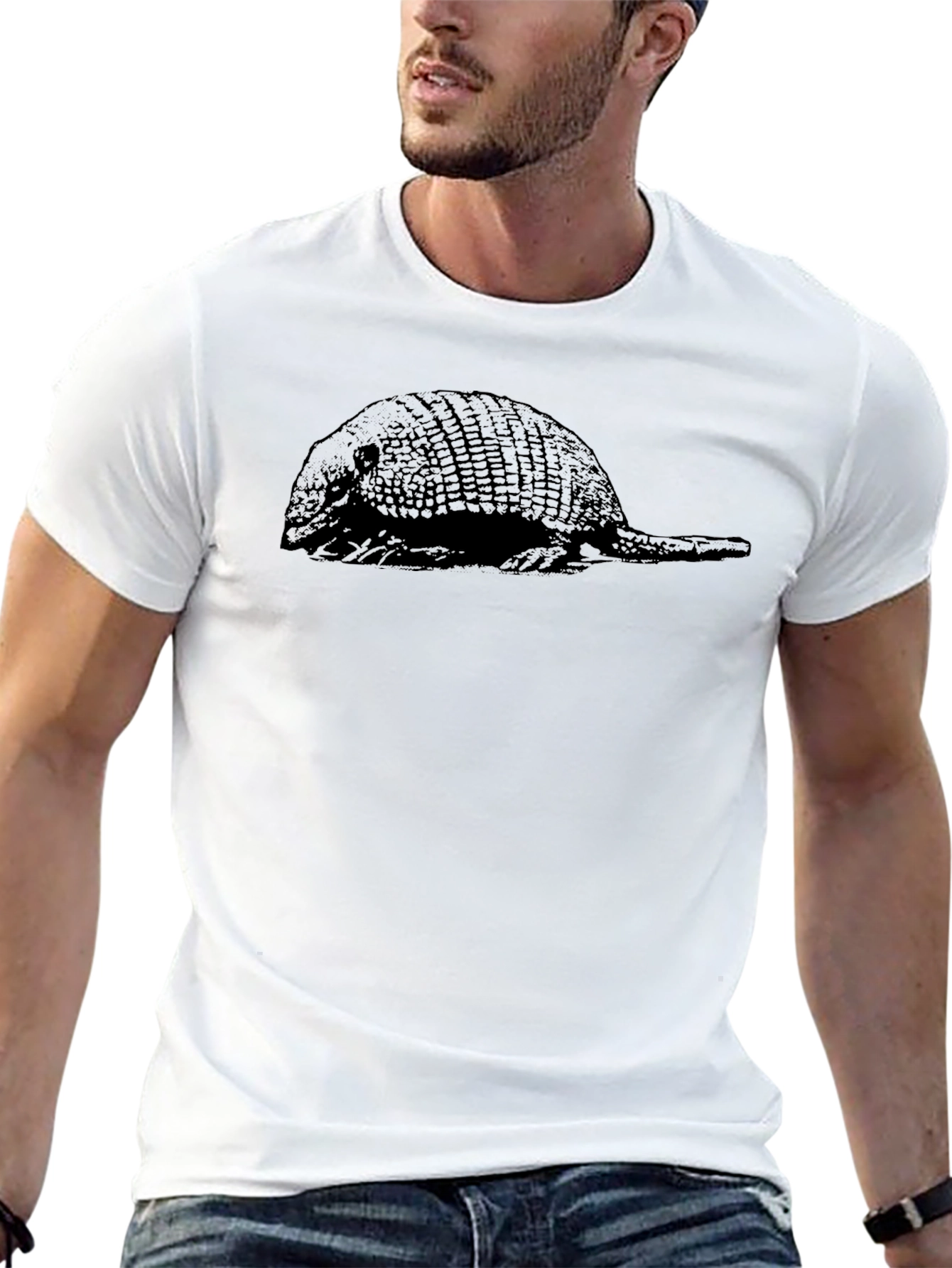 Armadillo Graphic Tee - Black Crew Neck T-Shirt