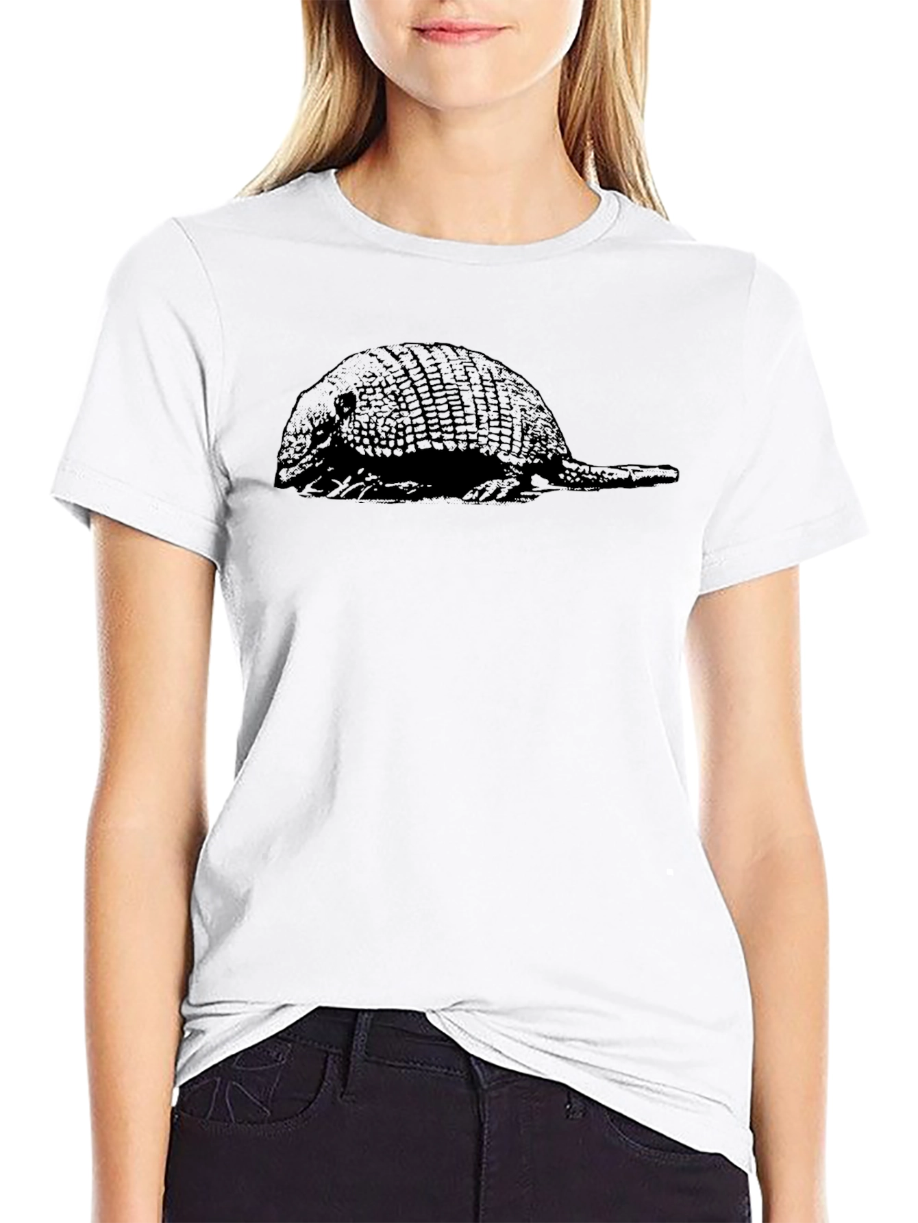Armadillo Graphic Tee - Black Crew Neck T-Shirt