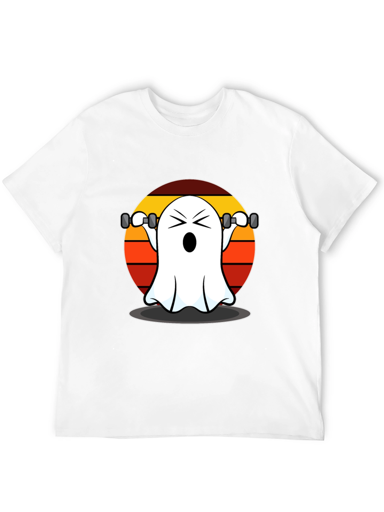 Funny Ghost Lifting Weights T-Shirt