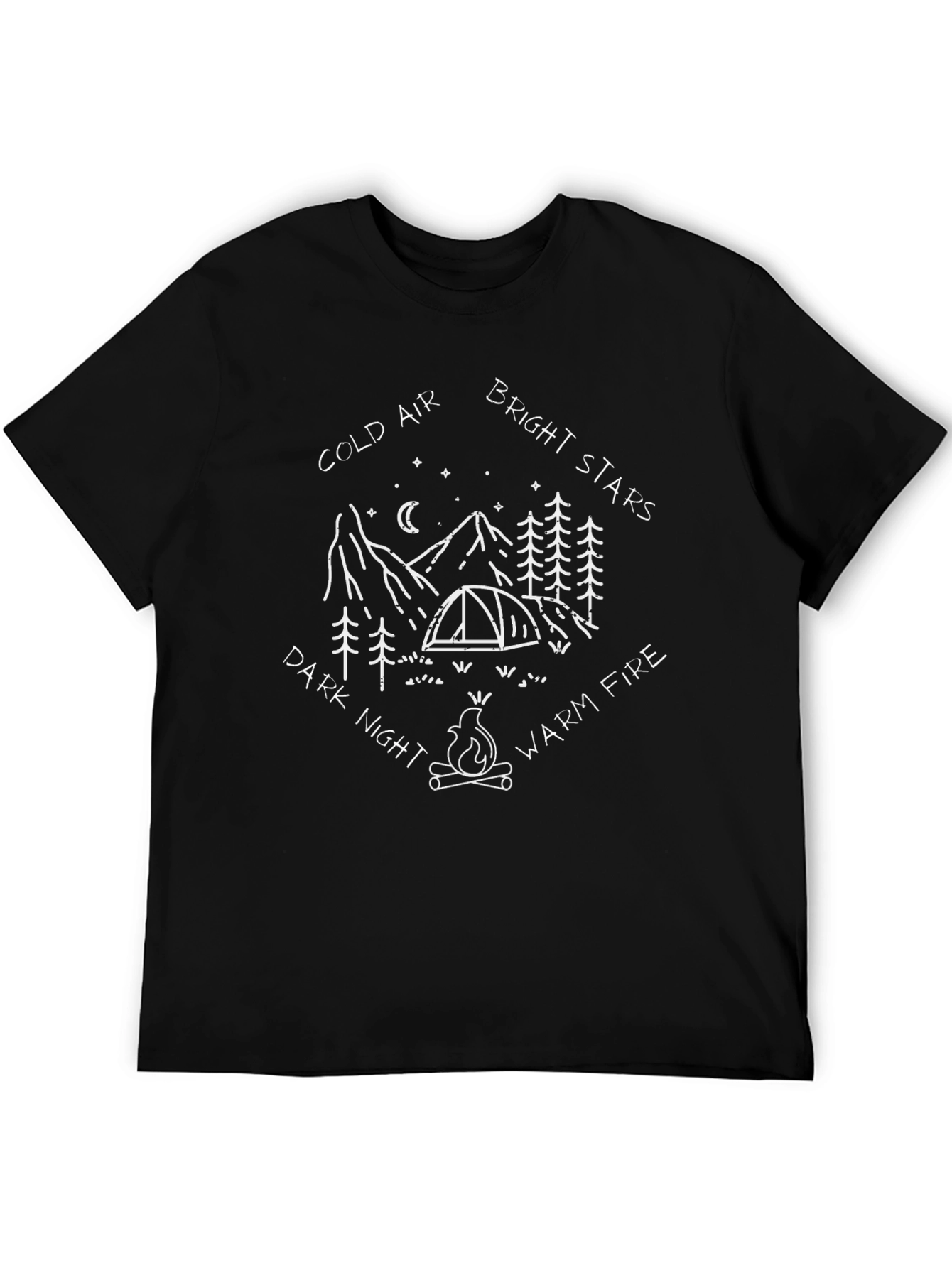 Camping Adventure Tee: Cold Air Bright Stars Graphic T-Shirt