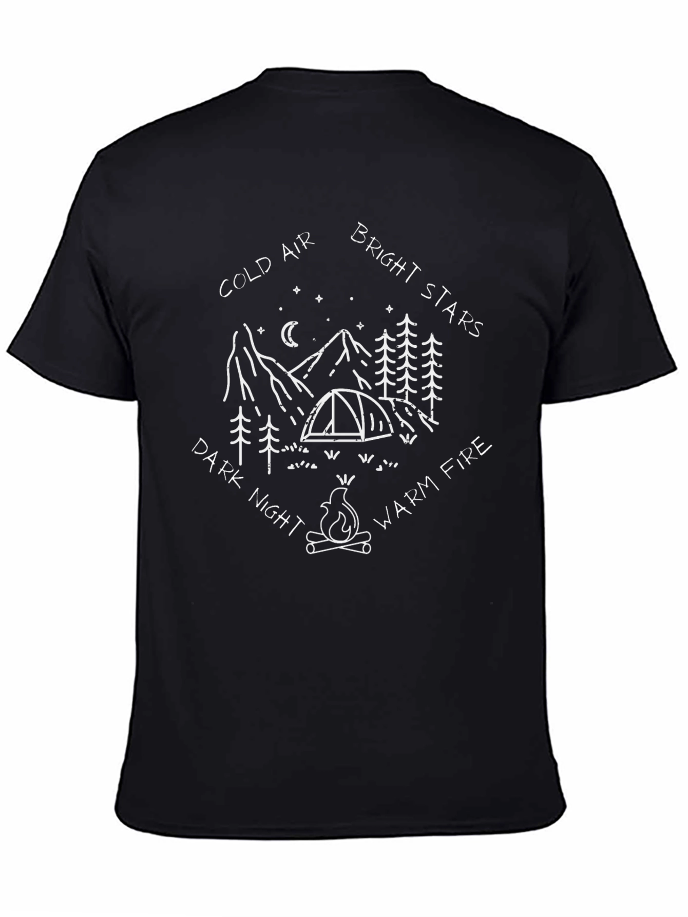Camping Adventure Tee: Cold Air Bright Stars Graphic T-Shirt