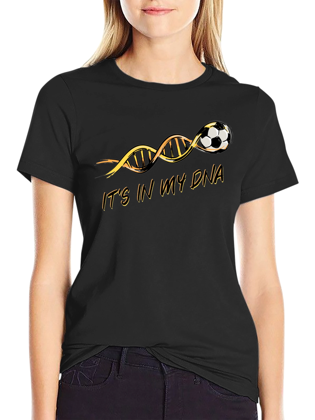 Soccer in My DNA Black Graphic T-Shirt