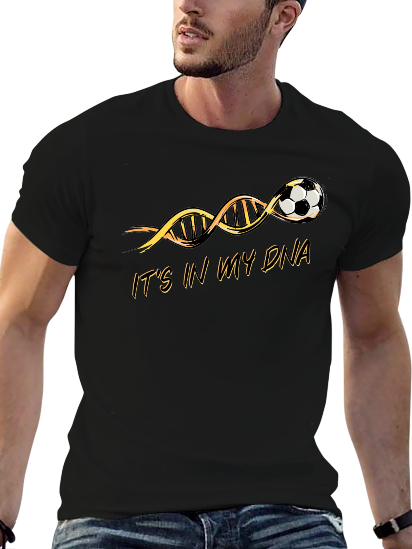 Soccer in My DNA Black Graphic T-Shirt