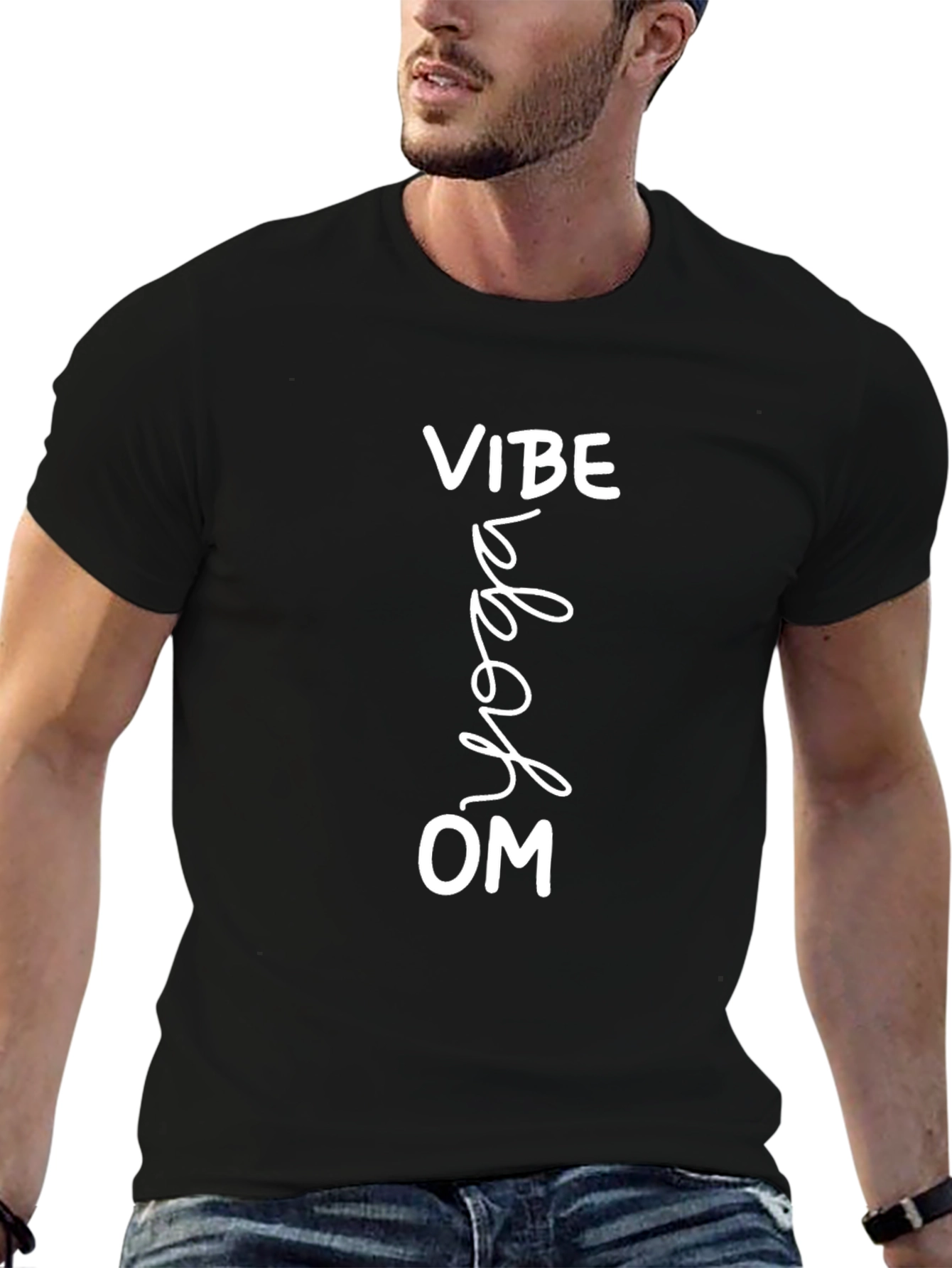 Yoga Vibe Graphic Tee - Black