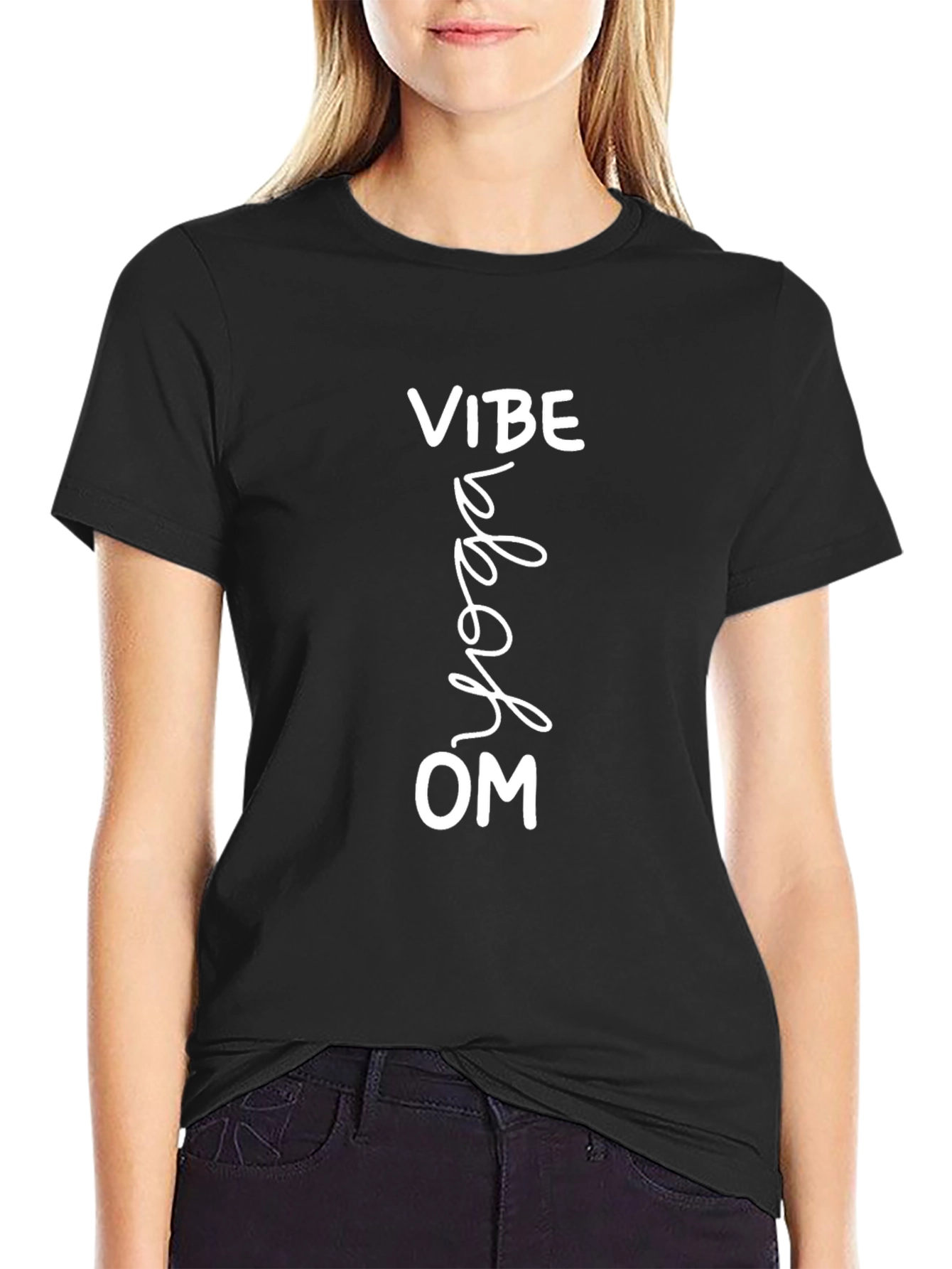 Yoga Vibe Graphic Tee - Black