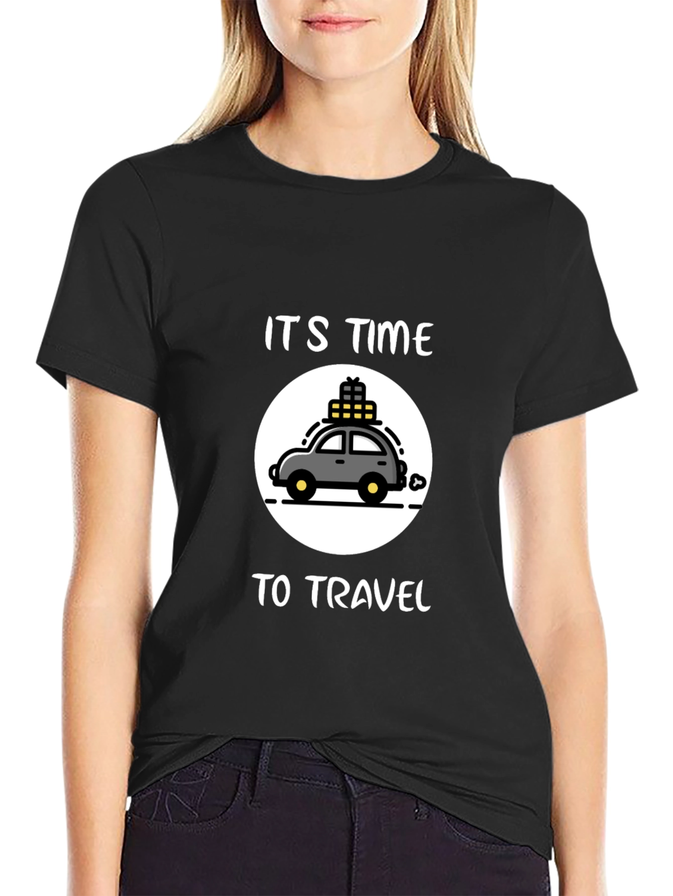 Travel Time Graphic Tee - Black Unisex T-Shirt