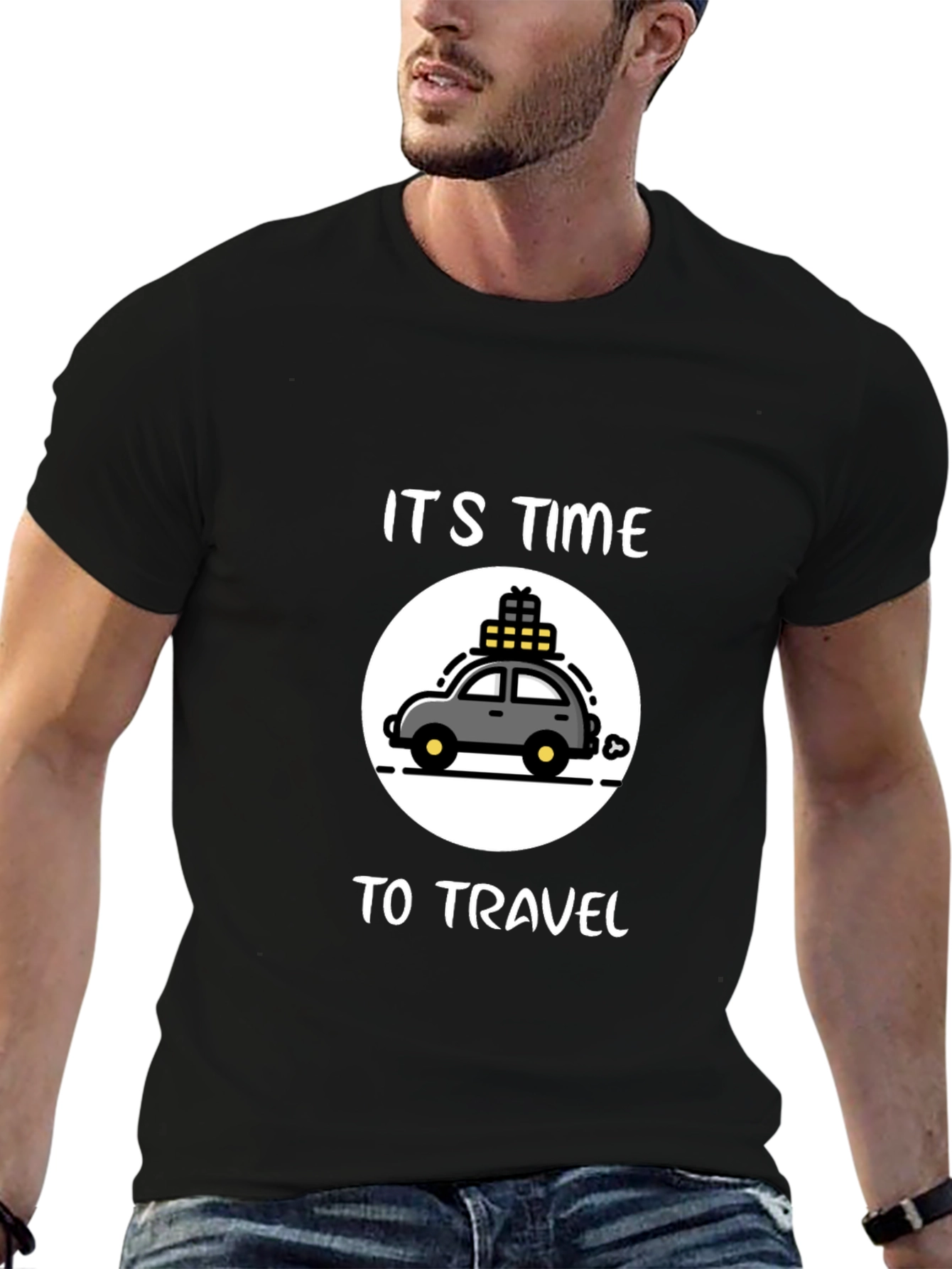 Travel Time Graphic Tee - Black Unisex T-Shirt
