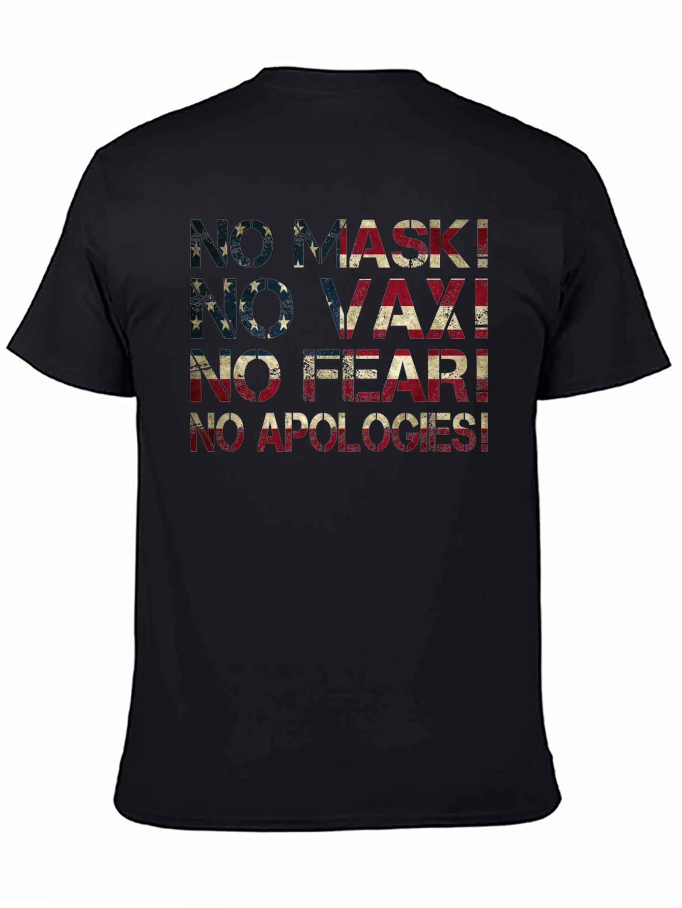 No Mask No Vax T-Shirt USA Flag Anti Vaccine
