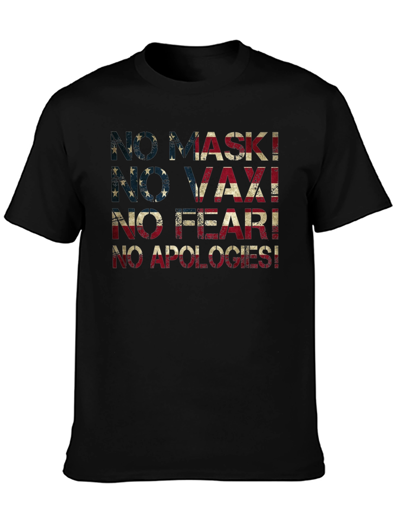 No Mask No Vax T-Shirt USA Flag Anti Vaccine