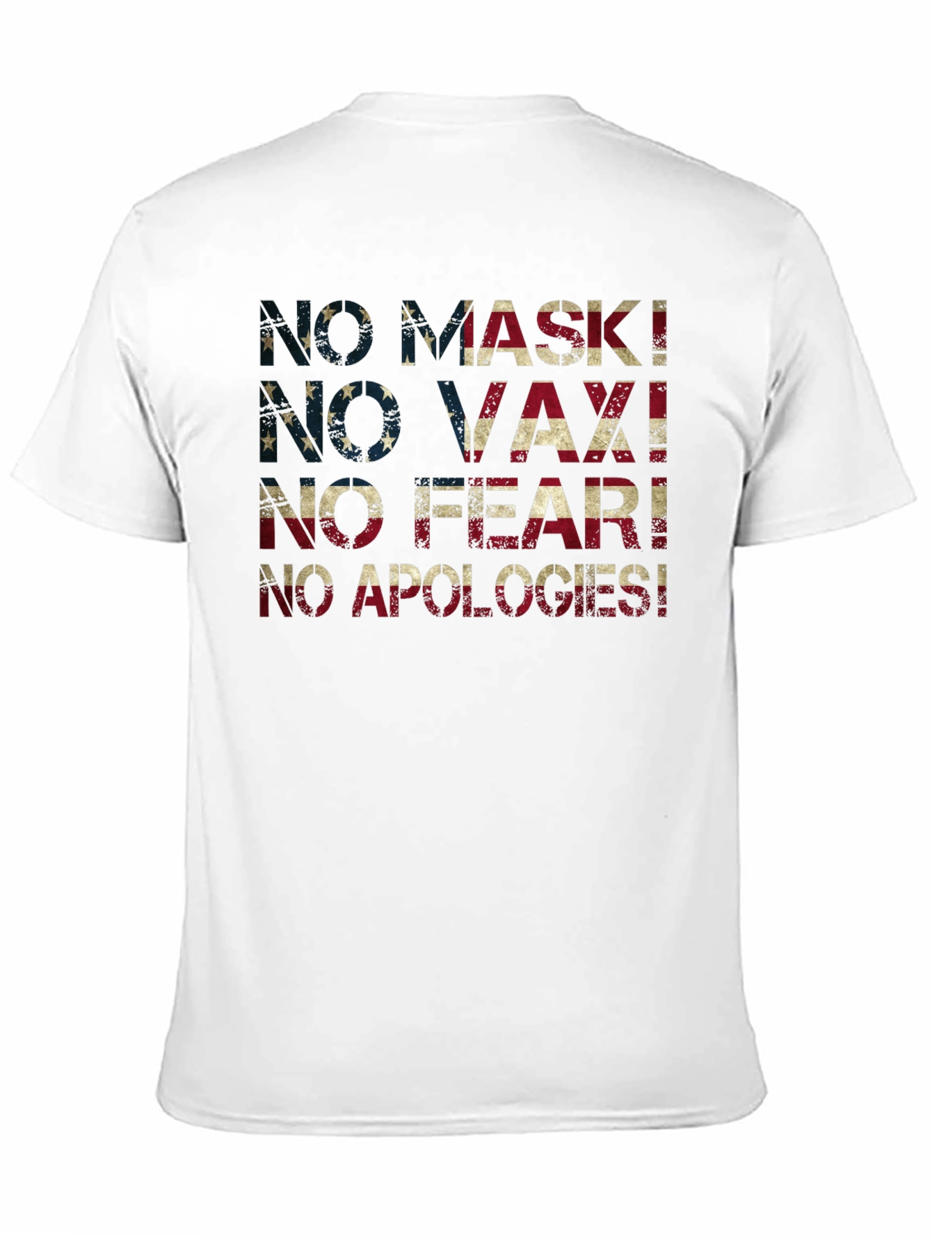 No Mask No Vax T-Shirt USA Flag Anti Vaccine