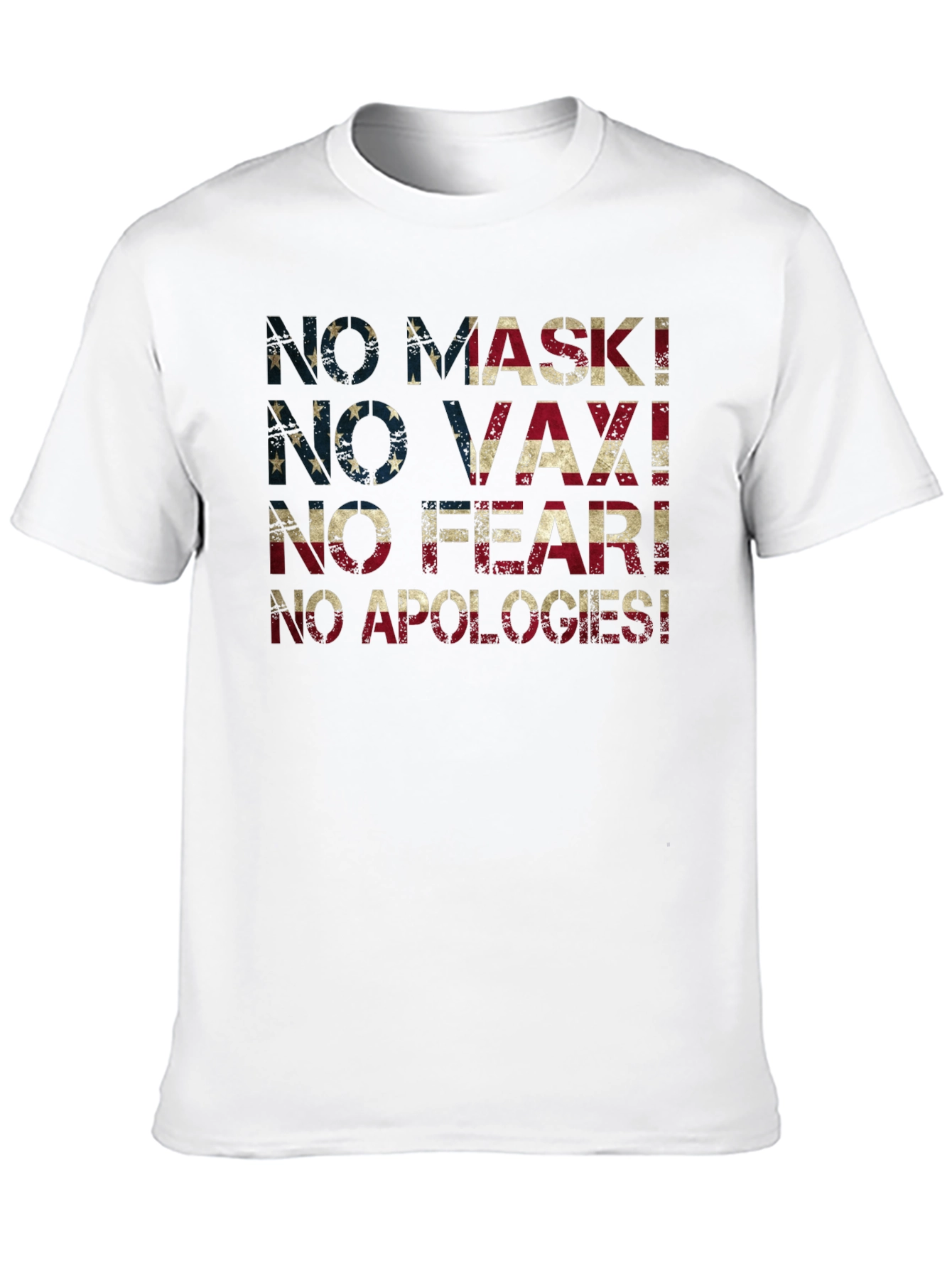 No Mask No Vax T-Shirt USA Flag Anti Vaccine