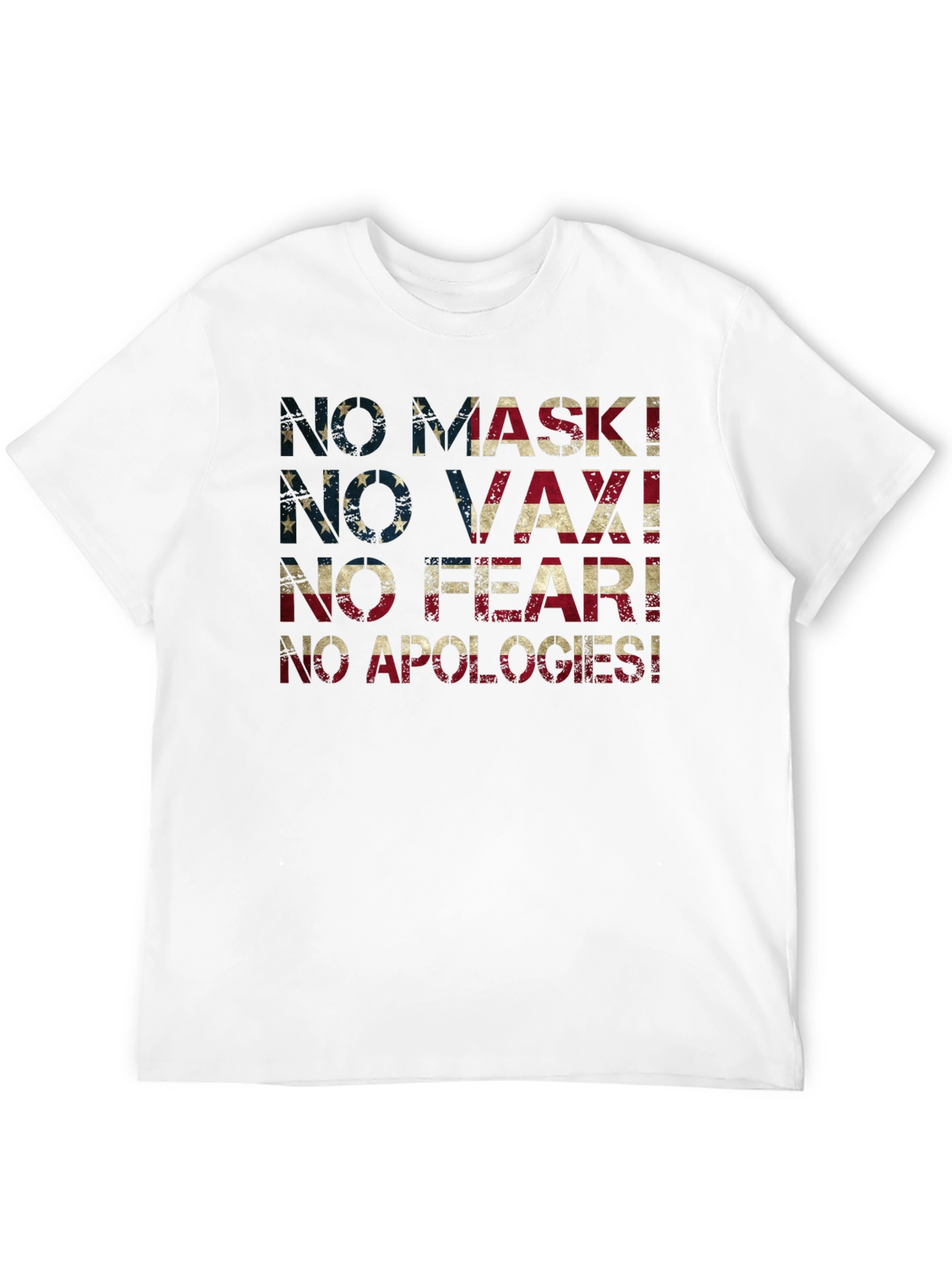 No Mask No Vax T-Shirt USA Flag Anti Vaccine