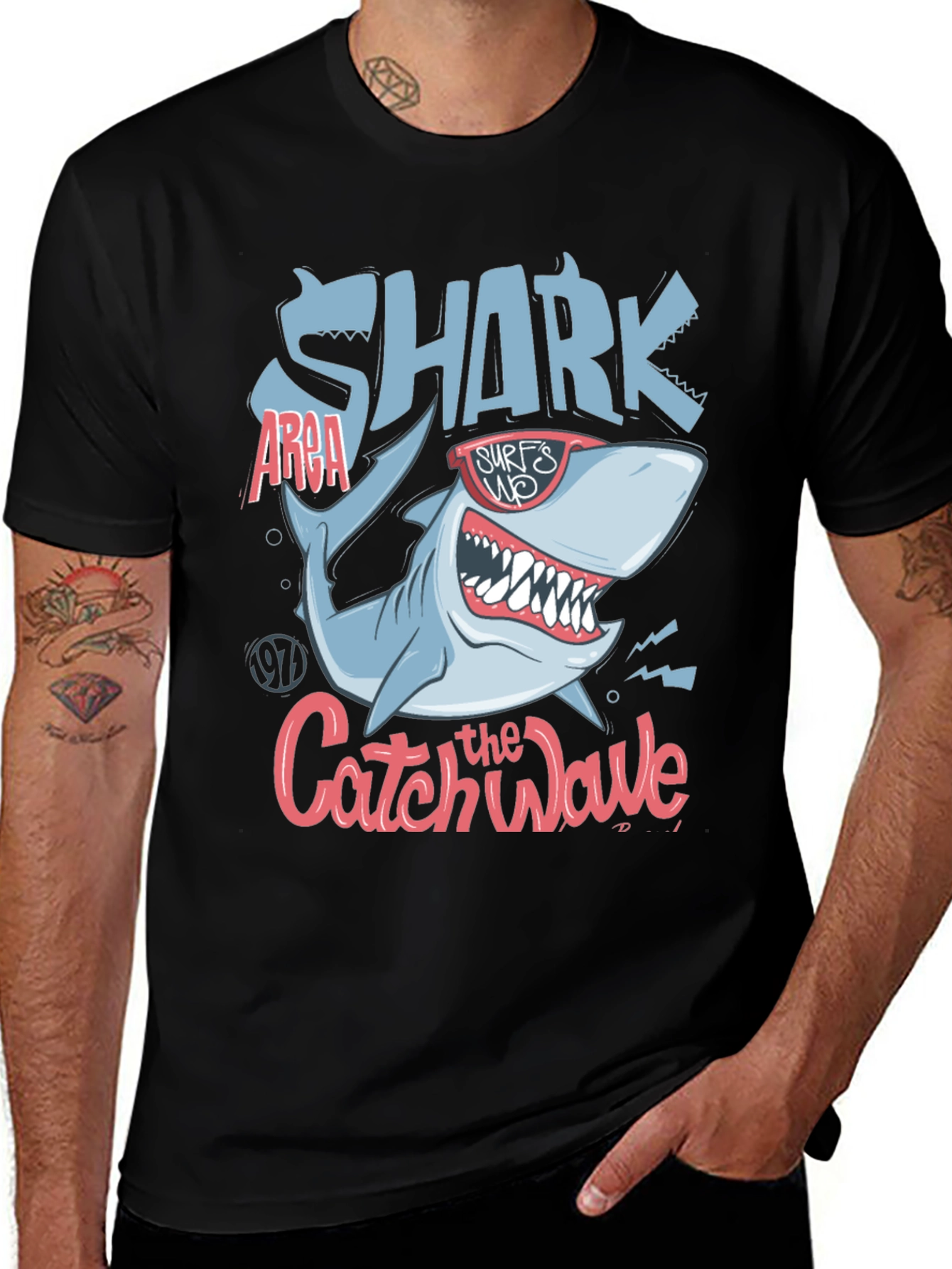 Shark Catch the Wave Graphic Tee - Surfs Up!