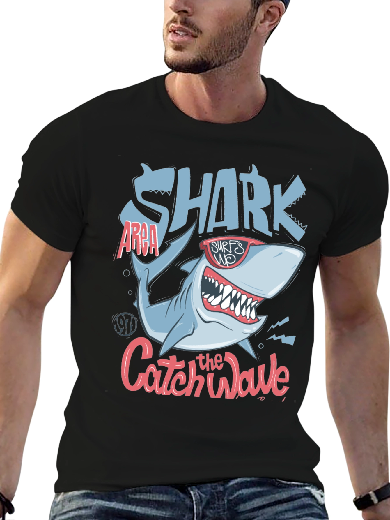 Shark Catch the Wave Graphic Tee - Surfs Up!