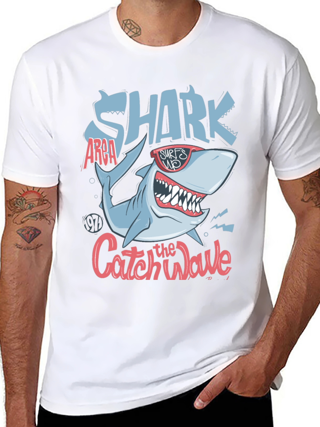 Shark Catch the Wave Graphic Tee - Surfs Up!