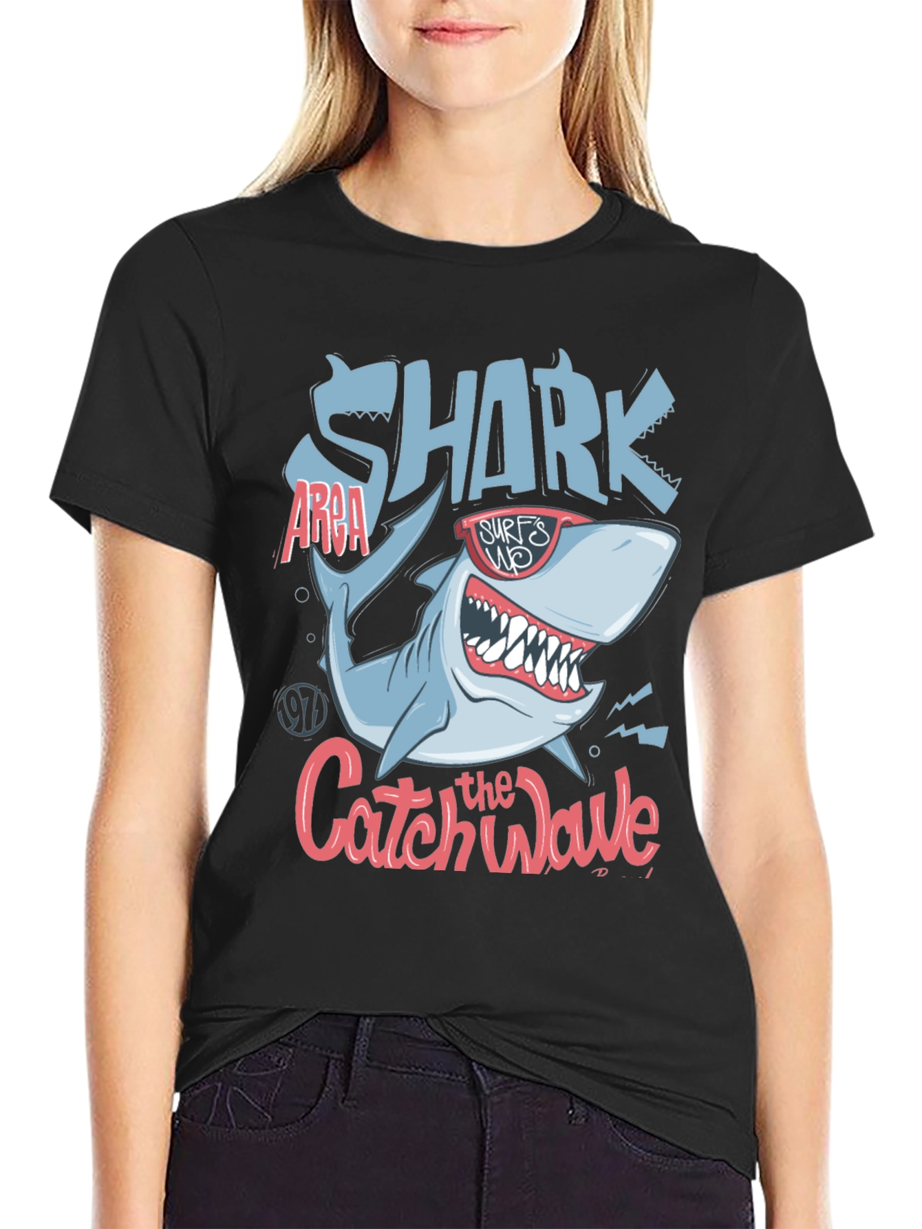 Shark Catch the Wave Graphic Tee - Surfs Up!