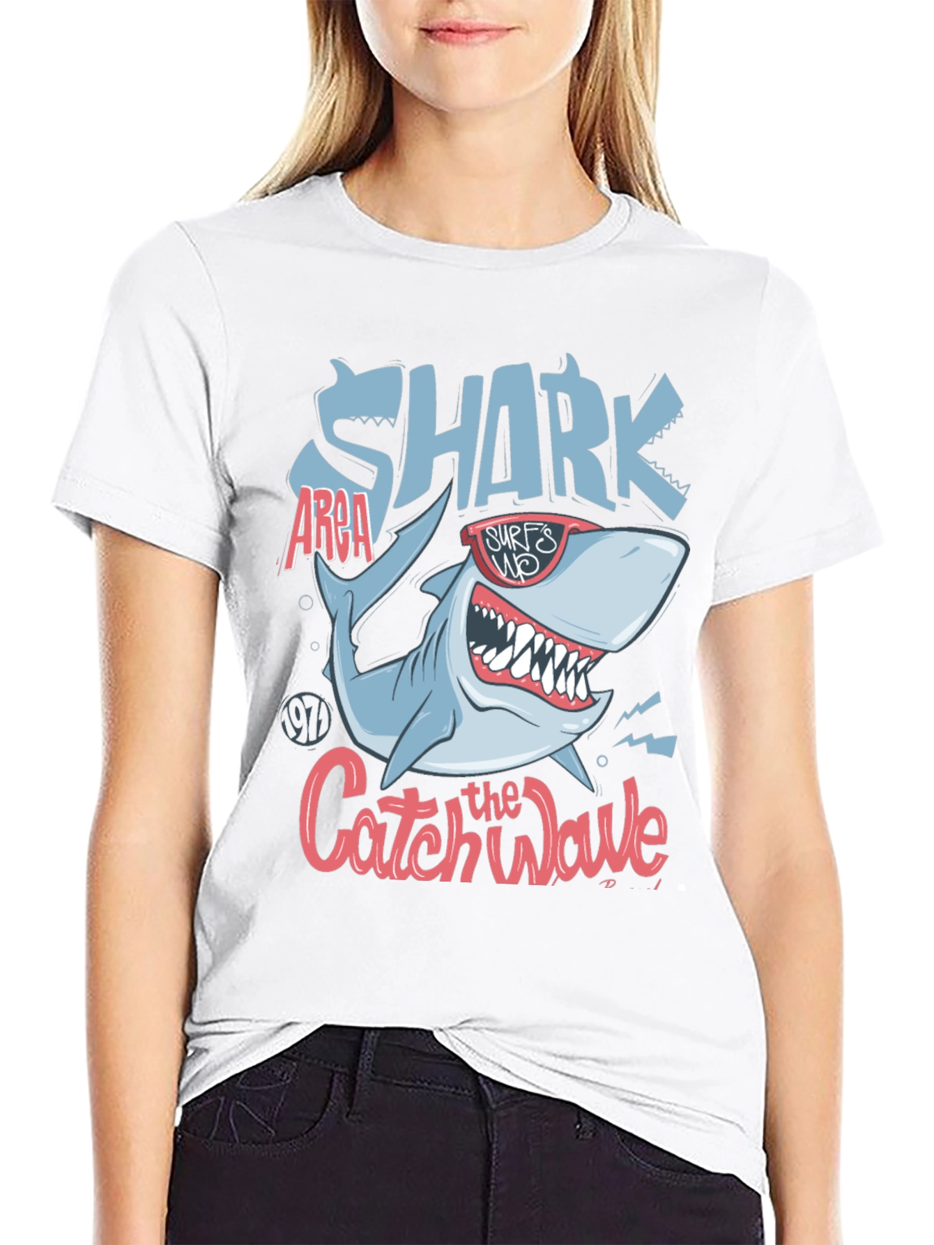 Shark Catch the Wave Graphic Tee - Surfs Up!