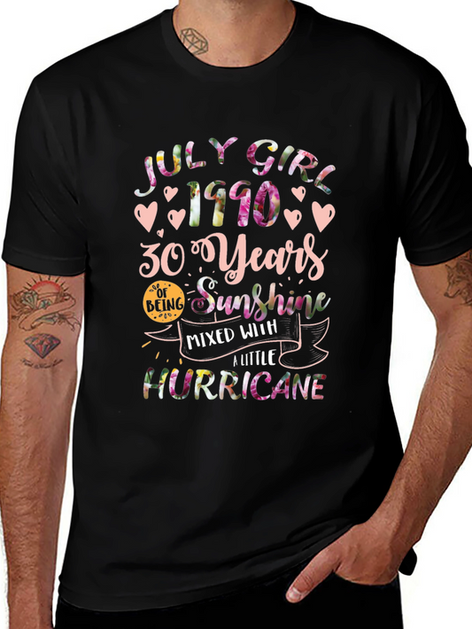 July Girl 1990 Graphic Tee - 30 Years Sunshine Hurricane