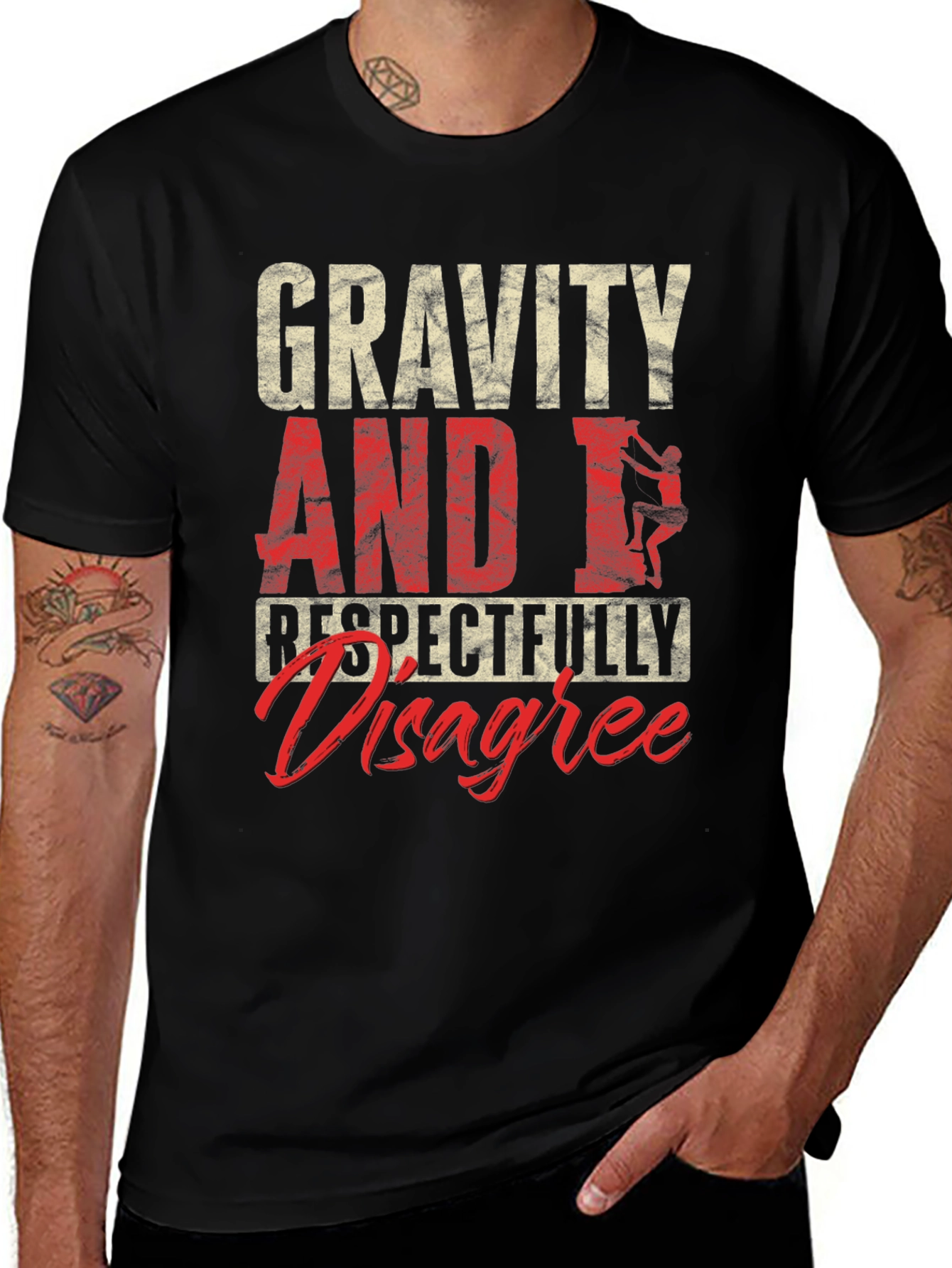 Gravity Disagree T-Shirt Climbing Rock Sports Tee