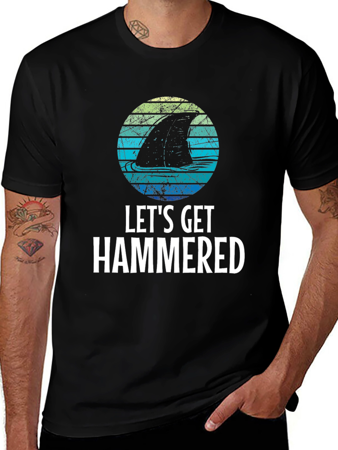 Lets Get Hammered Shark Graphic Tee